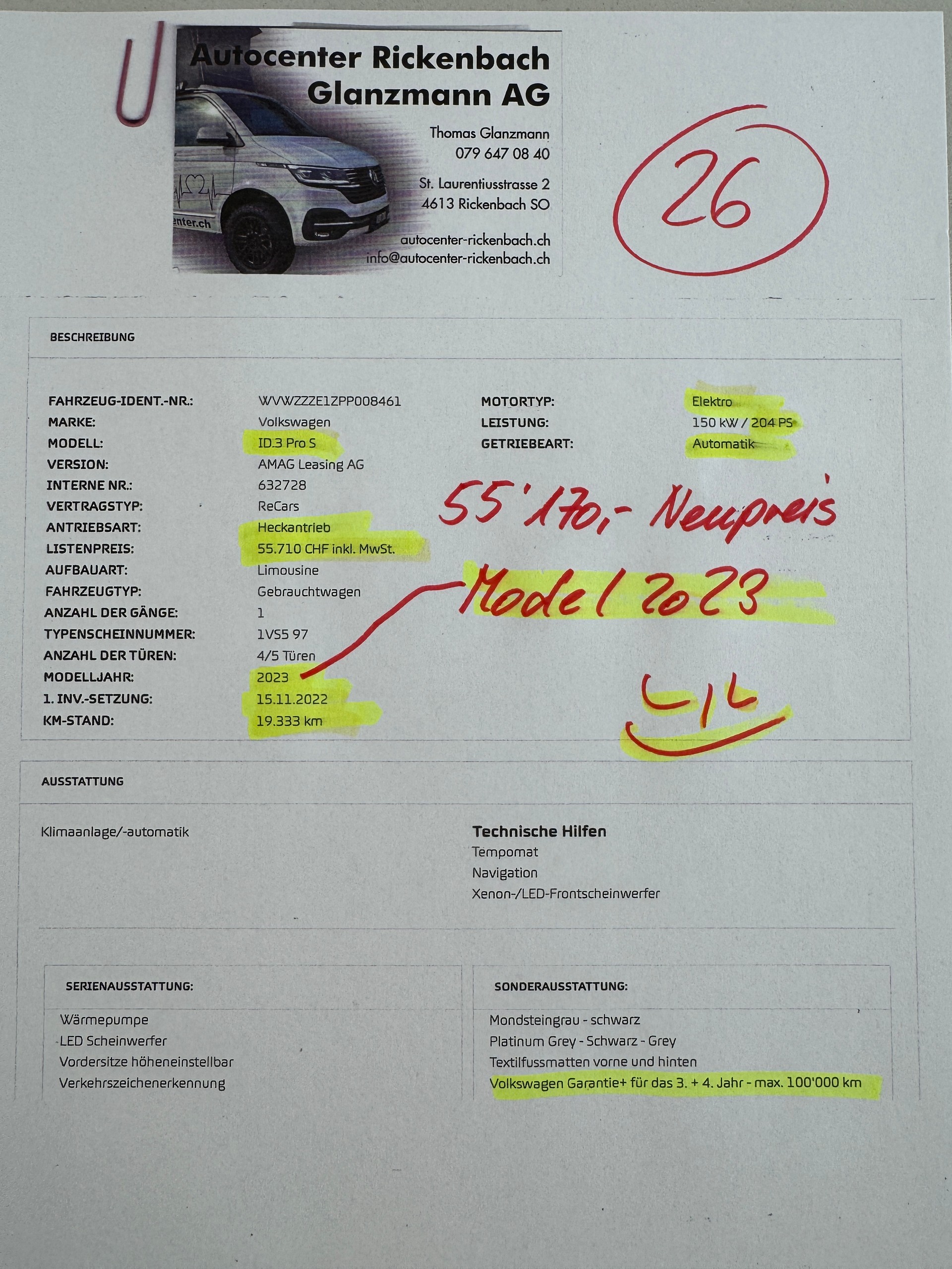 VW ID.3 Pro S (77kWh) 204PS *Np.55'710.-* CH Auslieferung-showroom-element-2
