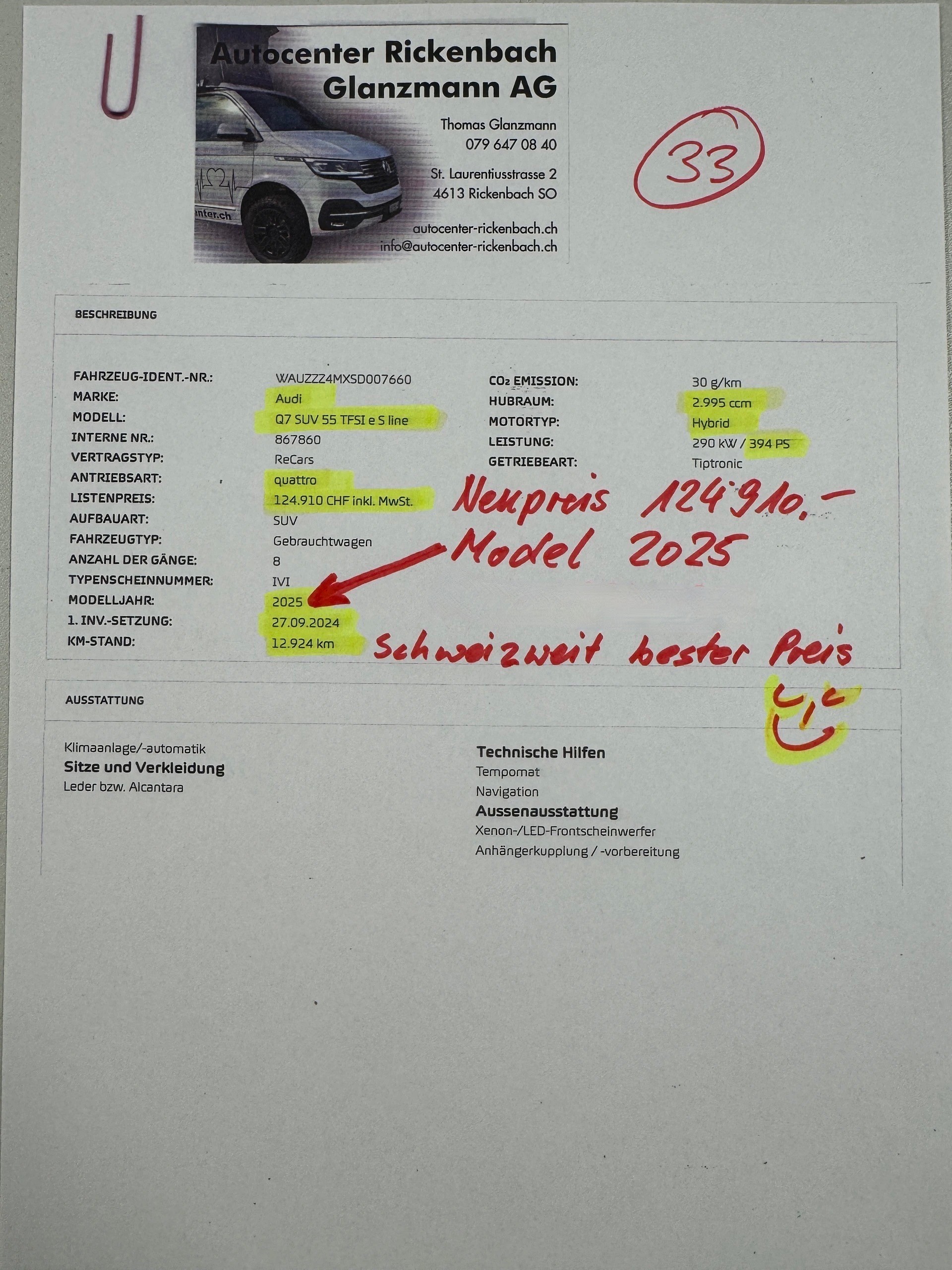 AUDI Q7 55 TFSI e quattro PHEV S line tiptronic *Model-2025* (Np.124`910.-)-showroom-element-2