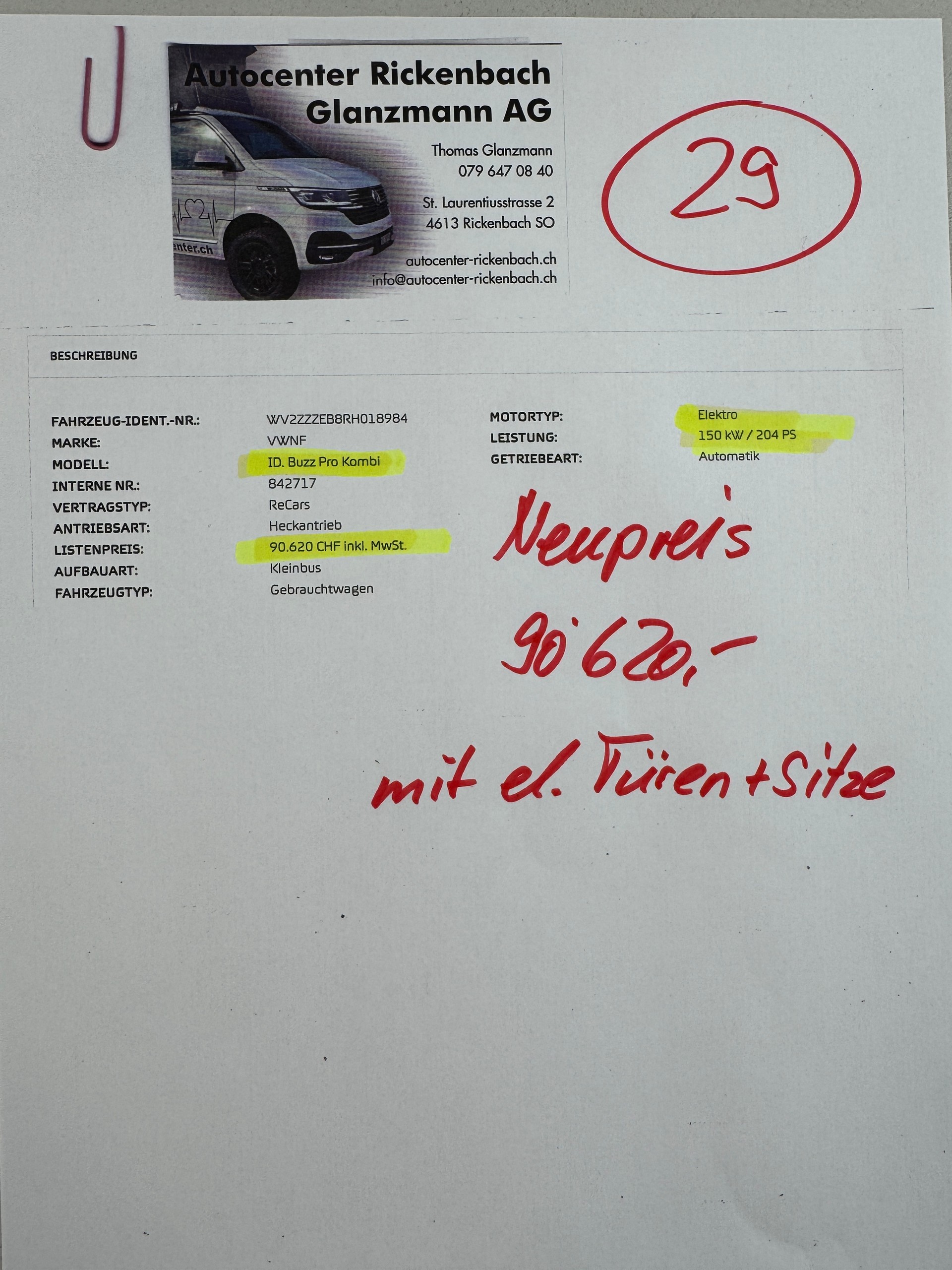 VW ID.Buzz NWB Pro 204PS *Neupreis 90`620.-* CH Auslieferung el.Türen AHK ViewKamera usw-showroom-element-2