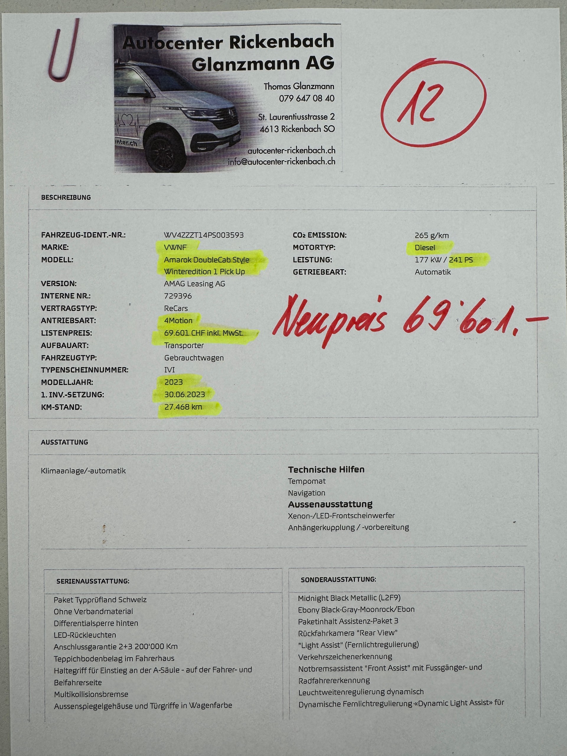 VW Amarok 3.0TDI Style WinterEdition1 CH Auslieferung (Neupreis 69`601.-) GARANTIE bis 6.2028-showroom-element-1