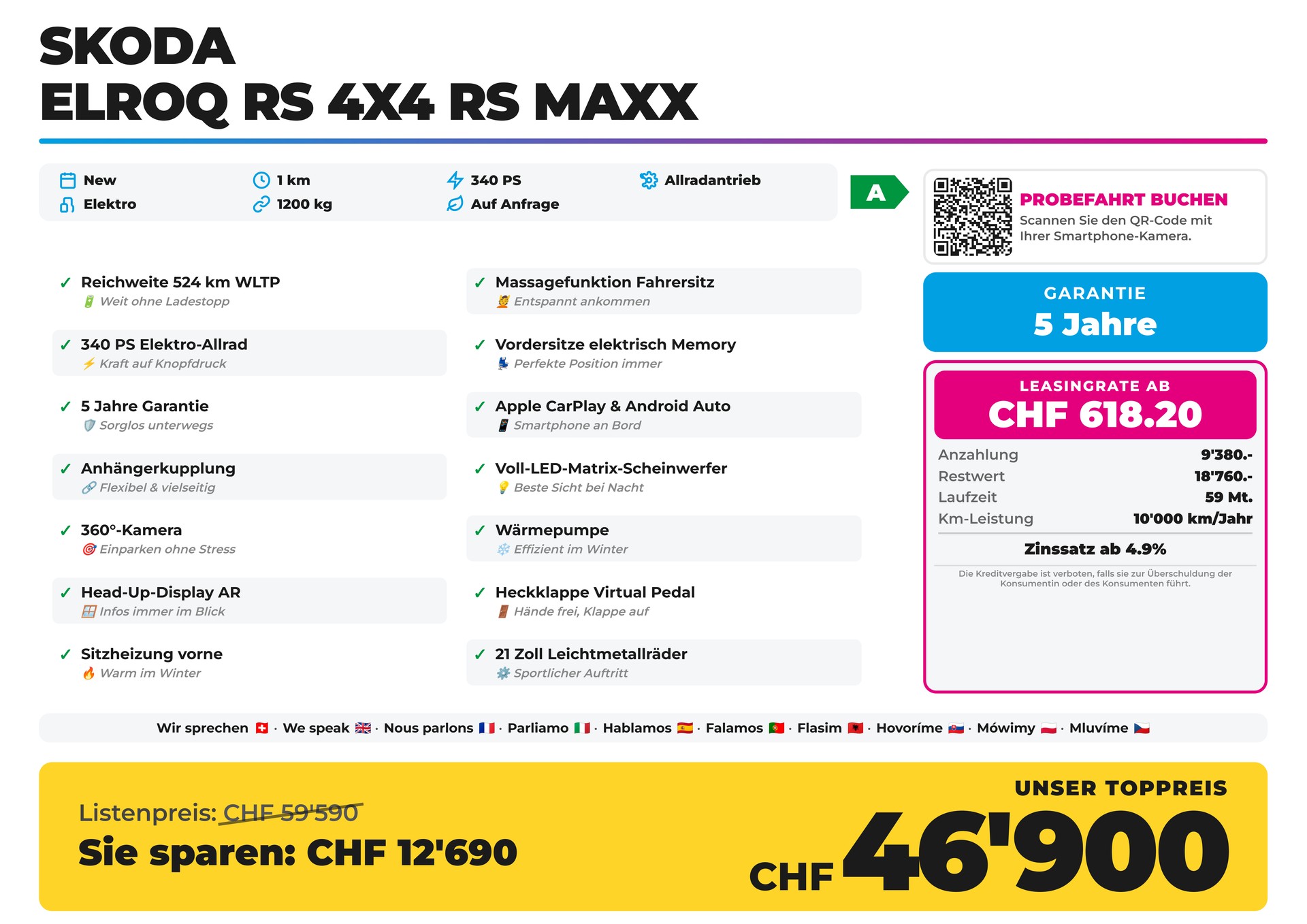 SKODA Elroq RS 4x4 RS MAXX + AHK + 5 Jahre Garantie-image-1