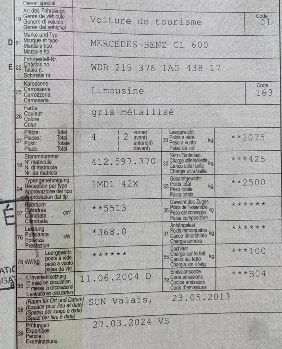 MERCEDES-BENZ CL 600 Automatic-image-15