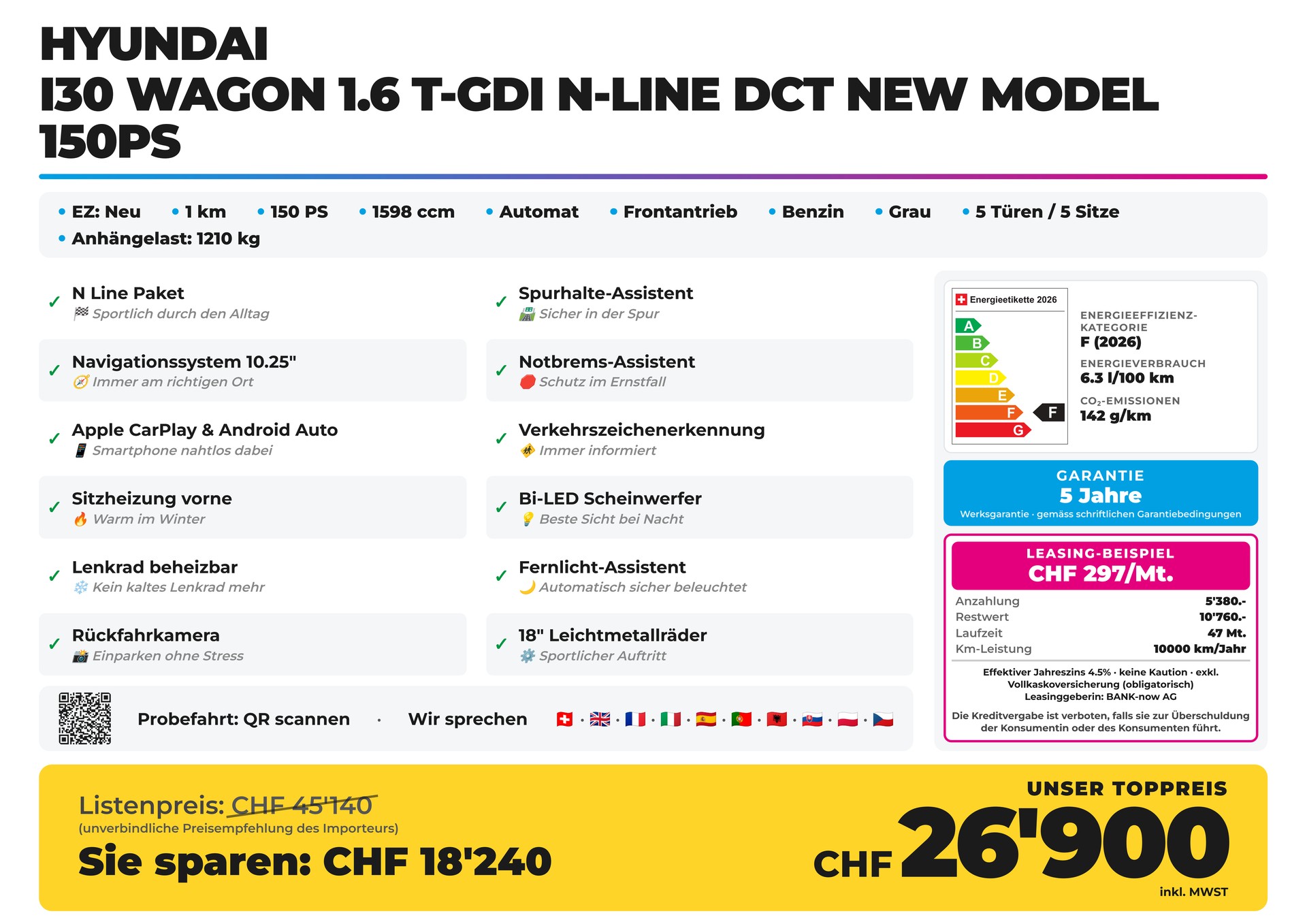 HYUNDAI i30 Wagon 1.6 T-GDi N-Line DCT NEW MODEL 150PS-image-1