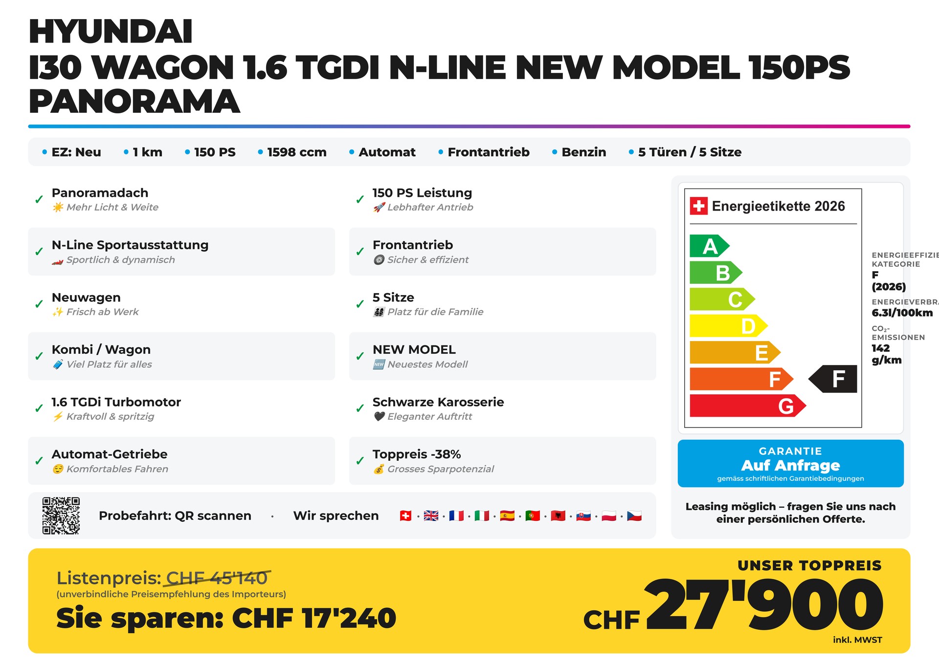 HYUNDAI i30 Wagon 1.6 TGDi N-Line NEW MODEL 150PS Panorama-image-1