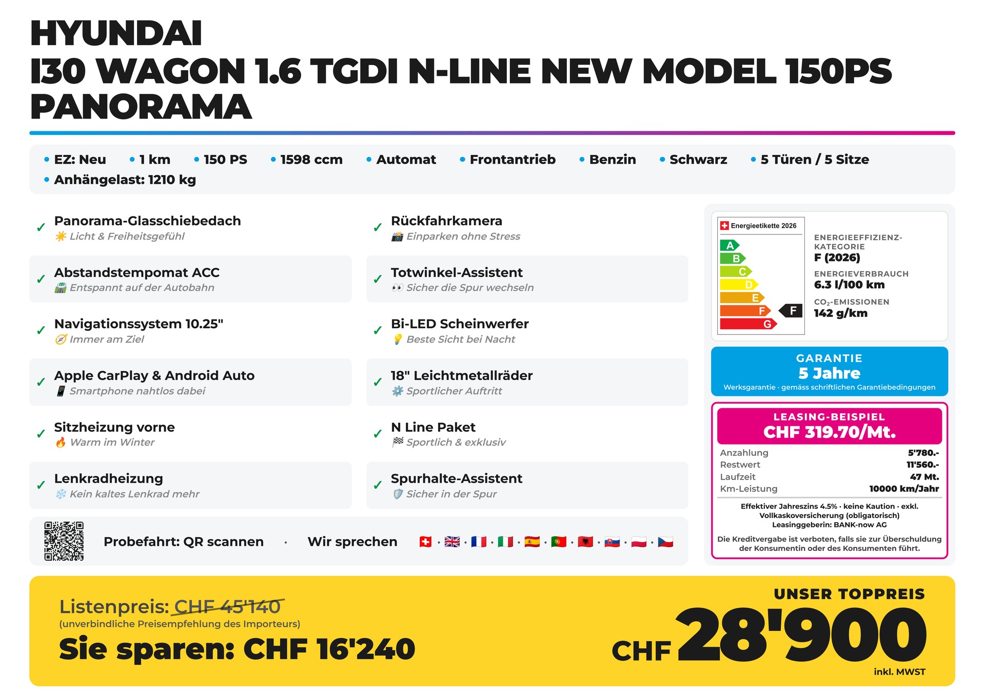 HYUNDAI i30 Wagon 1.6 TGDi N-Line NEW MODEL 150PS Panorama-image-1