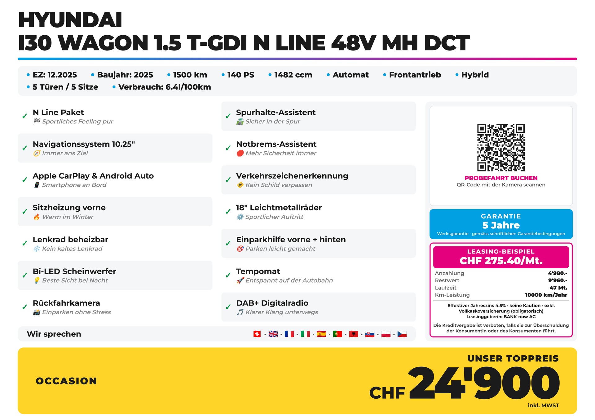 HYUNDAI i30 Wagon 1.5 T-GDi N Line 48V MH DCT-image-1