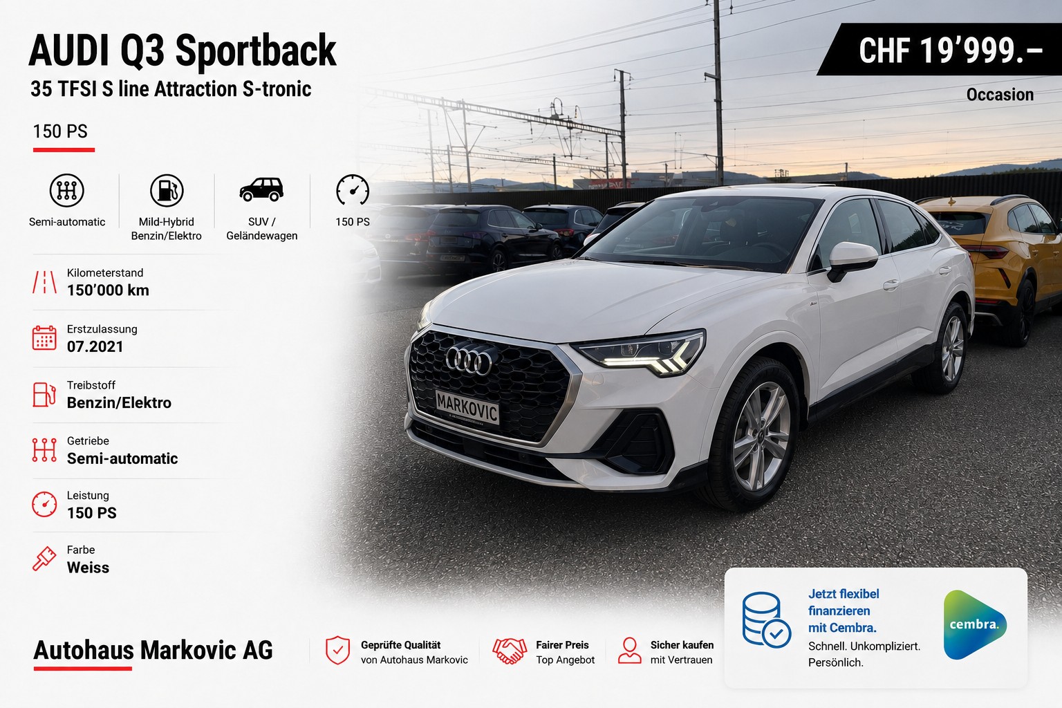 AUDI Q3 Sportback 35 TFSI S line Attraction S-tronic