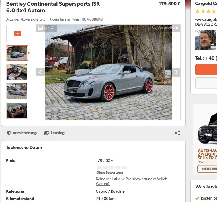 BENTLEY CONTINENTAL ECHTER ISR nur 100 Stück! 12 Zylinder, E85 , E5-image-8