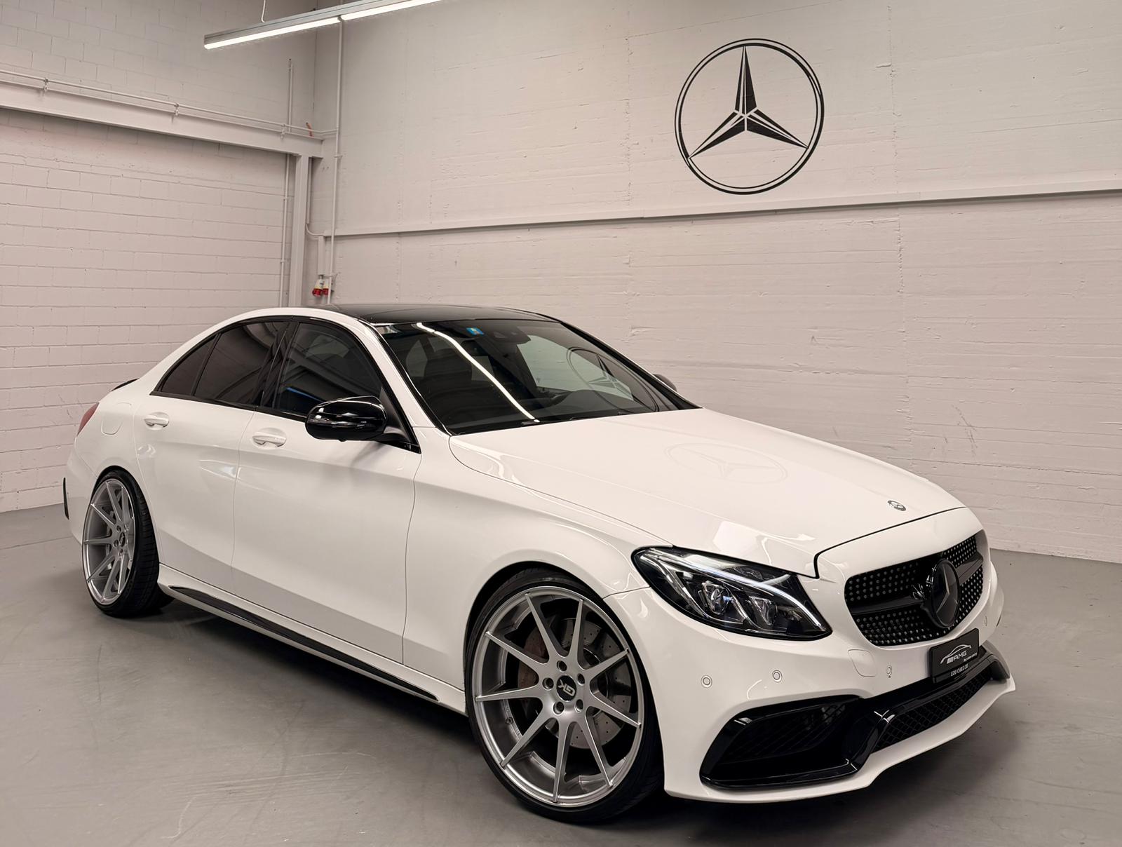 MERCEDES-BENZ C 250 AMG Line 4Matic 9G-Tronic (C63s AMG Bodykit) White Black Performance H&R Federn CH-Fahrzeug & Gratisservice-image-4