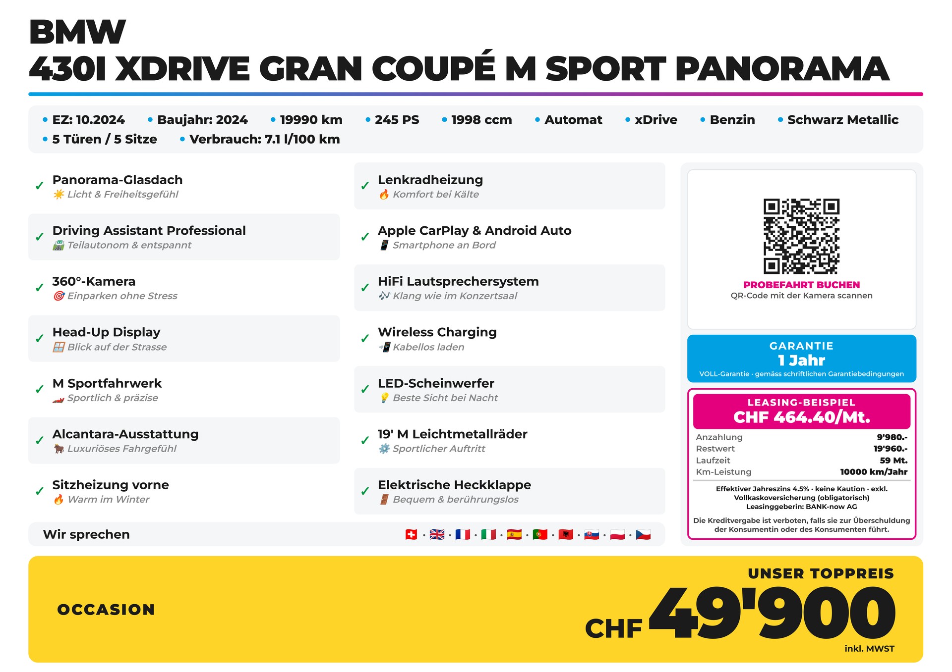 BMW 430i xDrive Gran Coupé M Sport Panorama-image-1