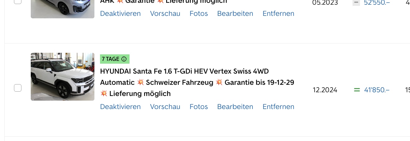 HYUNDAI Santa Fe 1.6 T-GDi HEV Vertex Swiss 4WD Automatic đ„ Sonderpreis Hagelschaden đ„ Prix spĂ©cial grĂȘle đ„ Prezzo speciale grandine-image-31