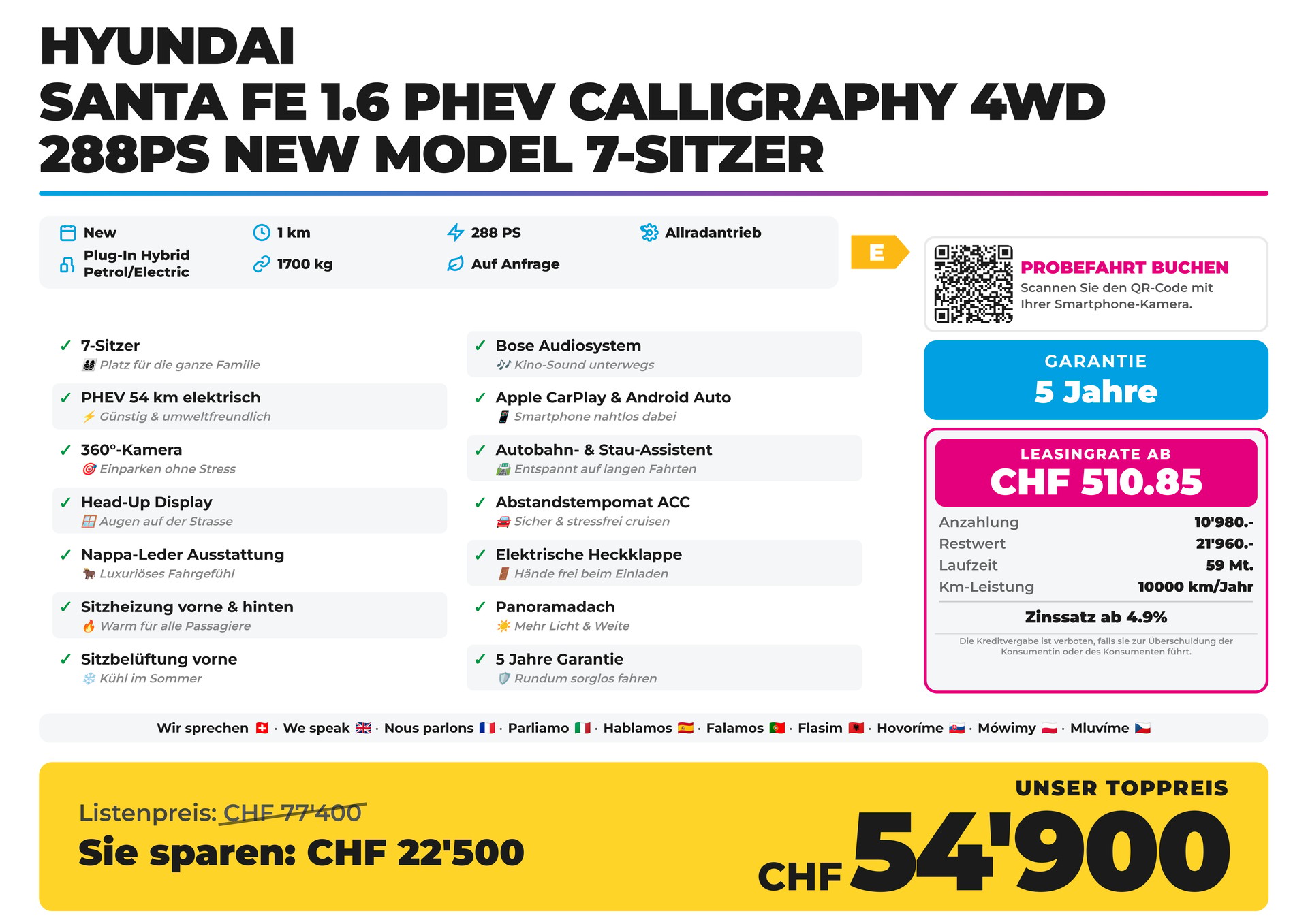HYUNDAI Santa Fe 1.6 PHEV Calligraphy 4WD 288PS NEW MODEL 7-Sitzer-image-1
