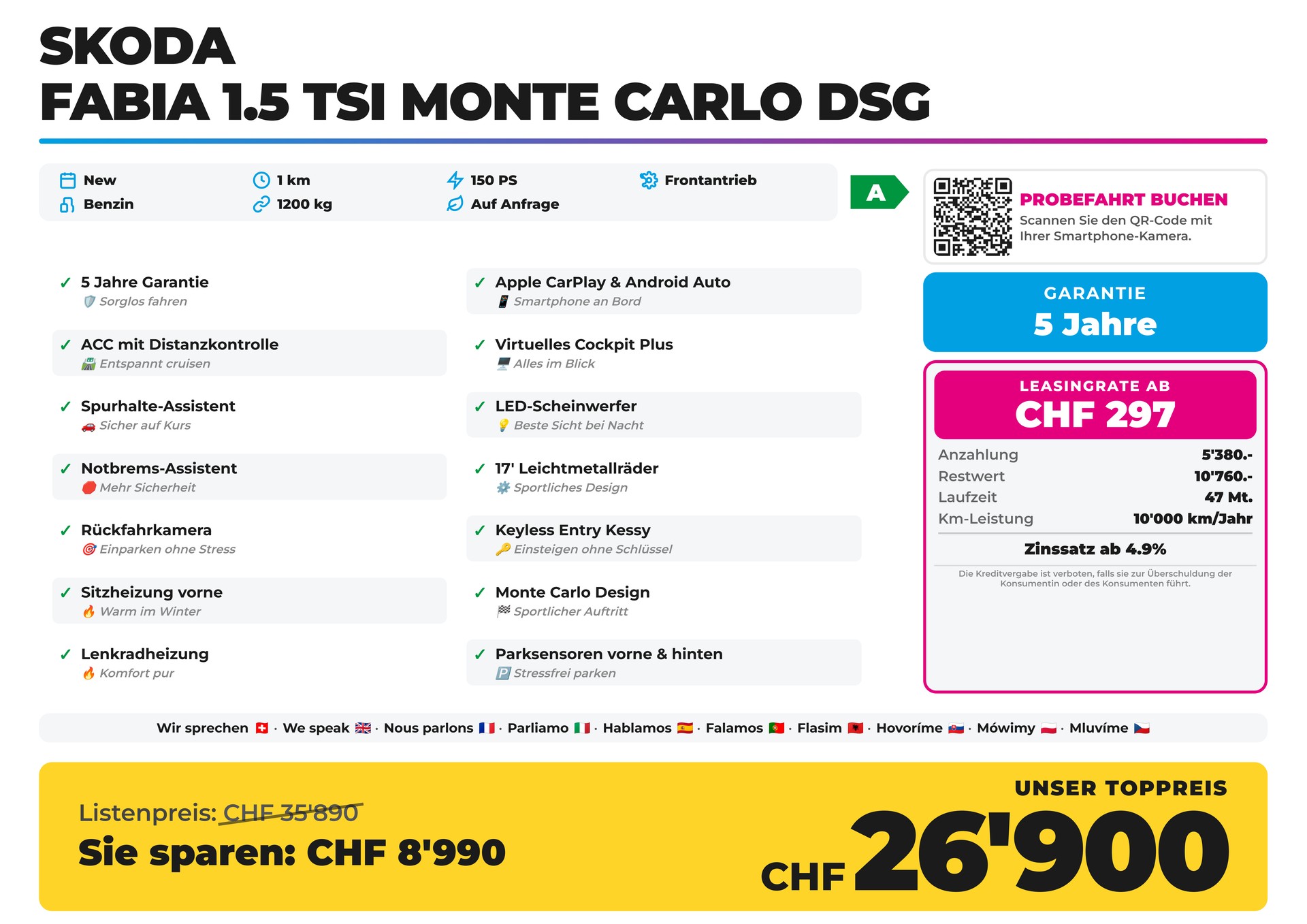 SKODA Fabia 1.5 TSI Monte Carlo DSG 2026-image-1