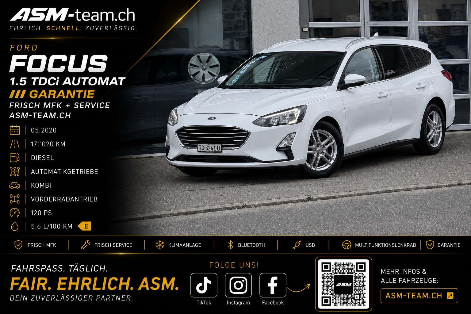 FORD Focus 1.5 TDCi Cool Connect Automatic | FRISCH MFK | SERVICE | KLIMA | RFK | SITZHEIZUNG | CH-FZG