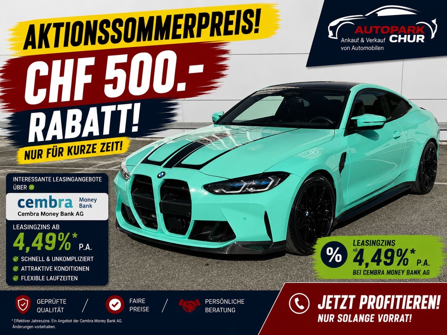 BMW M4 Coupé Competition M xDrive Individual Mint Green Werksgarantie bis 27.05.2027-image-0