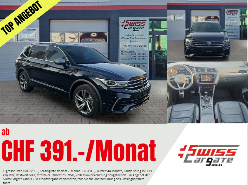 VW Tiguan Allspace 2.0 TDI SCR R-Line 4Motion DSG mit El. Ledersitze & AHK + Werksgarantie