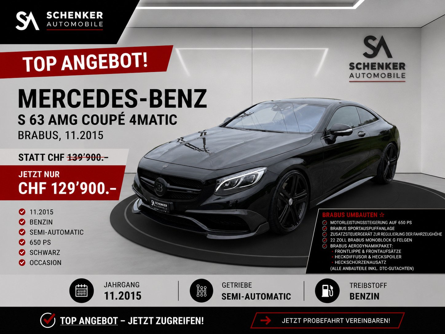 MERCEDES-BENZ S 63 AMG Coupé 4Matic Speedshift MCT BRABUS
