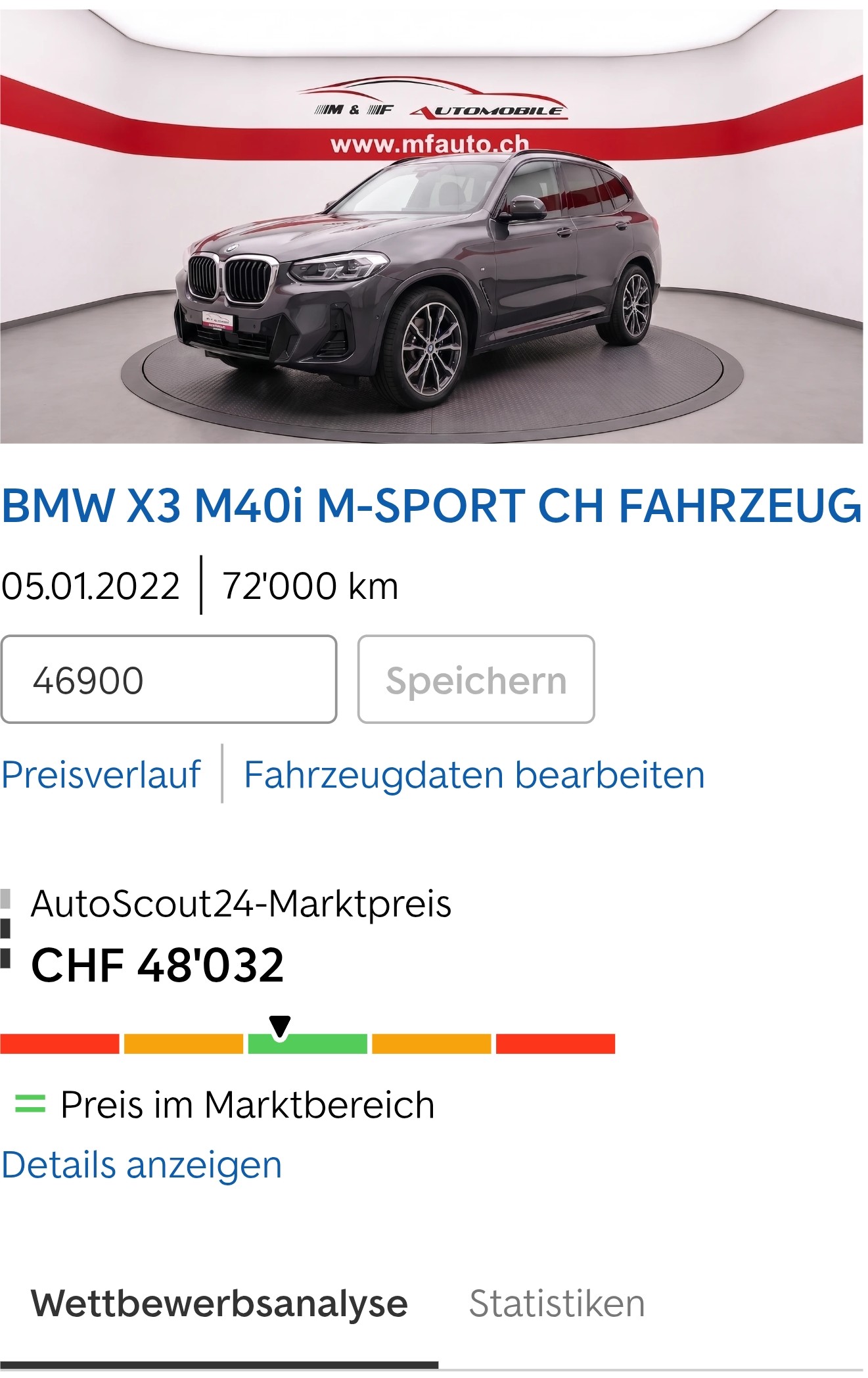 BMW X3 M40i M-SPORT CH FAHRZEUG-image-6