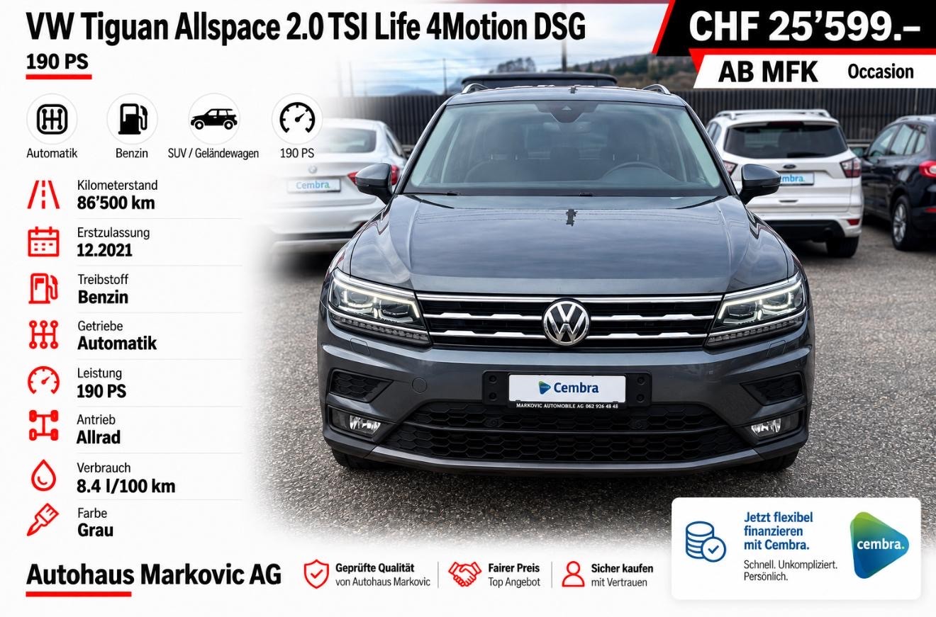 VW Tiguan Allspace 2.0TSI Life 4Motion DSG-image-0