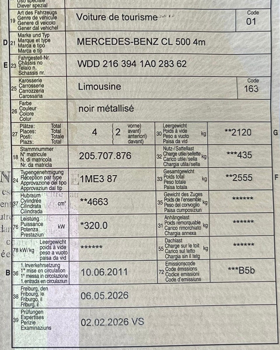 MERCEDES-BENZ CL 500 4Matic 7G-Tronic-image-14