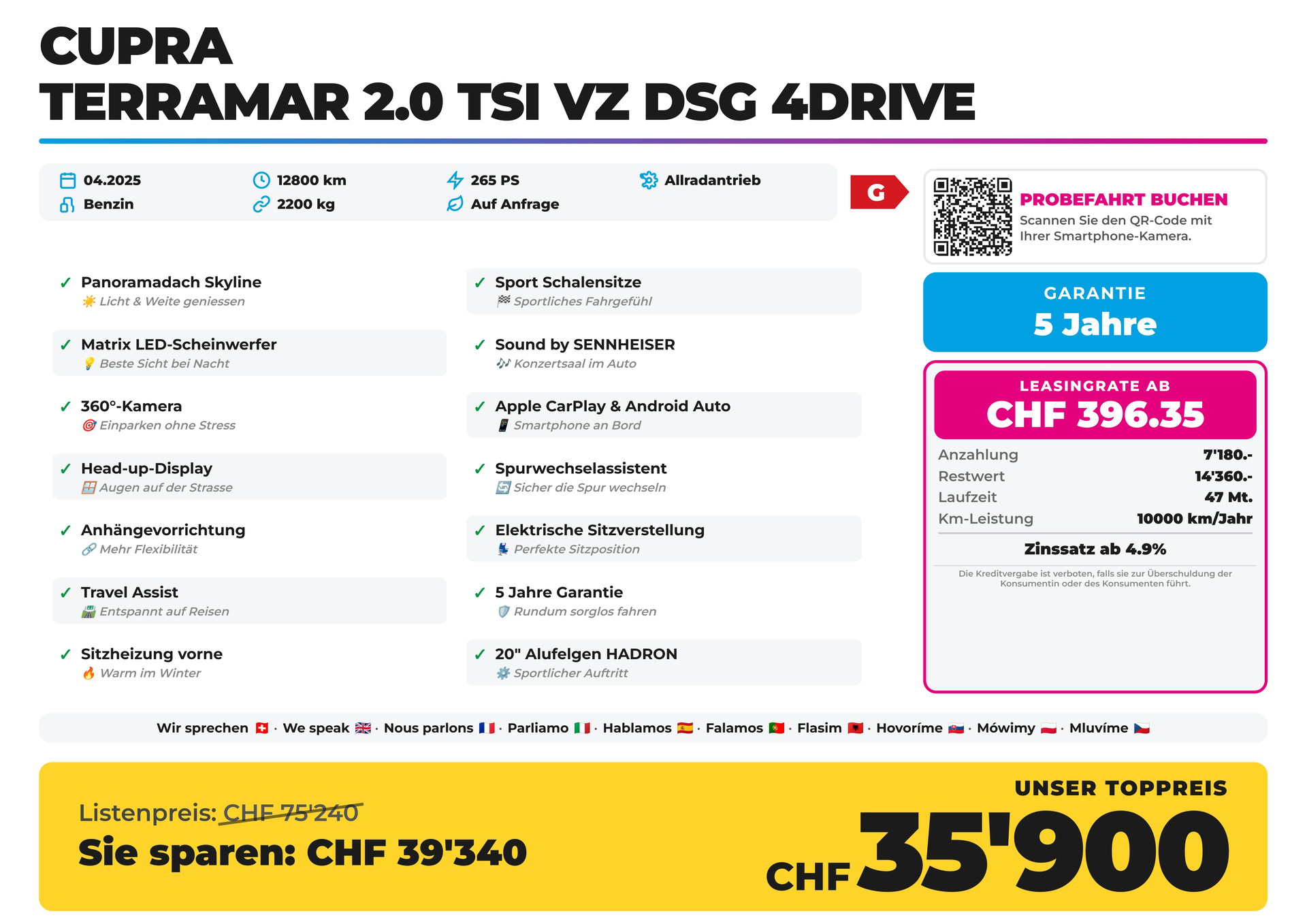 CUPRA Terramar 2.0 TSI VZ DSG 4Drive Panorama AHK-image-1