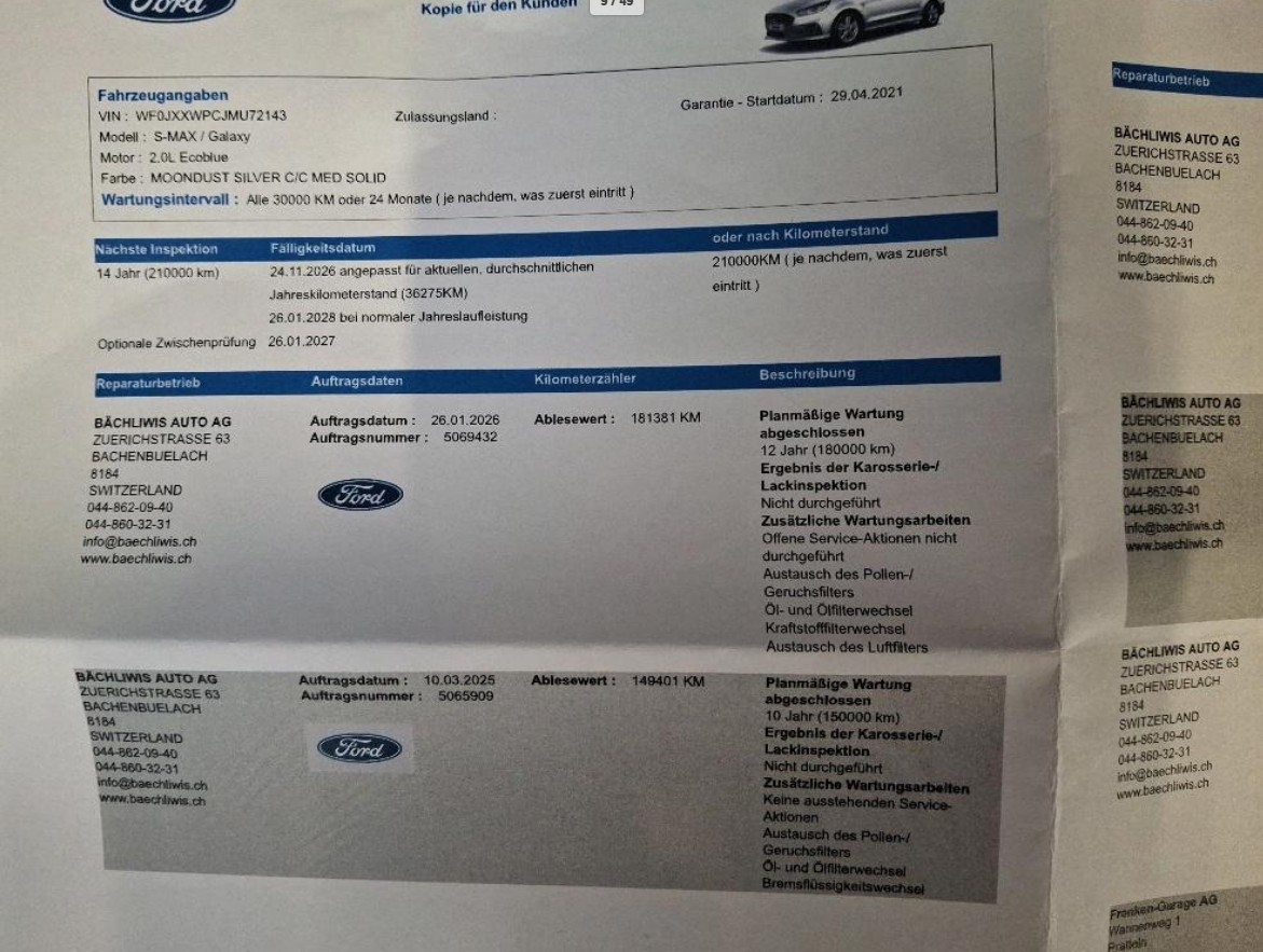 FORD S-Max 2.0 TDCi Titanium 4x4 Automatic ** Frisch ab MFK und Service ** Anhängerkupplung **-image-12
