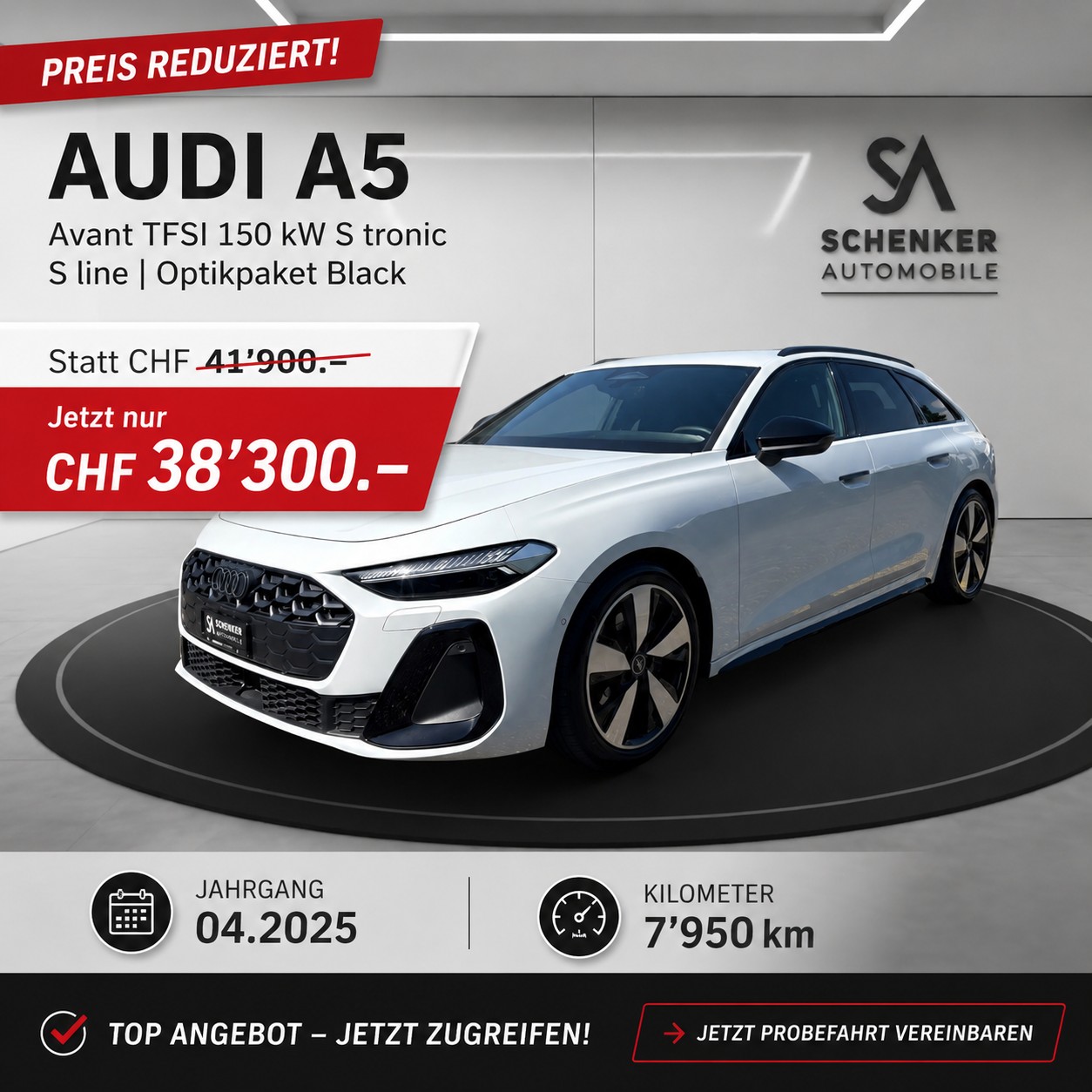 AUDI A5 Avant TFSI 150 kW S tronic S-Line Optikpaket Black-image-0