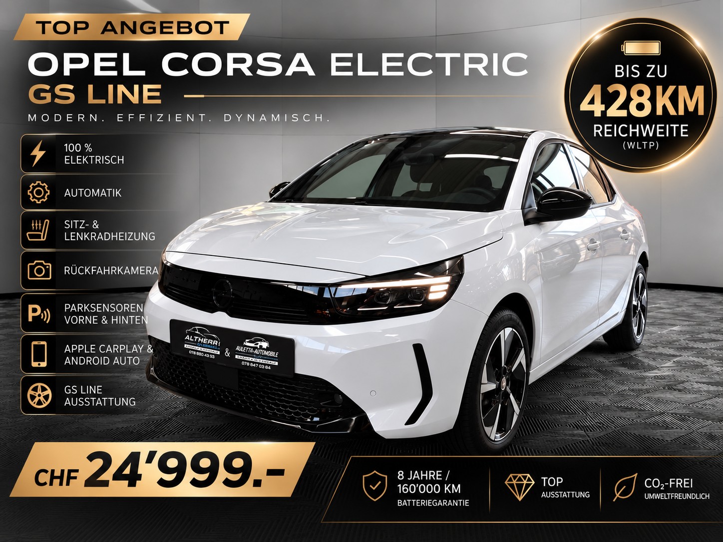 OPEL Corsa e- 51kWh GS 11 KW 3 Phaser Schneller Laden-image-0