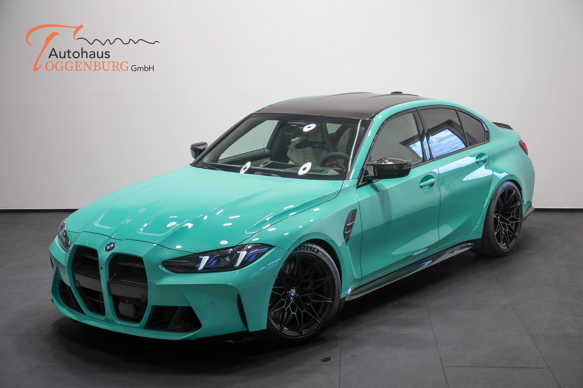 BMW M3 Competition M xDrive LCI *530PS*Sonderlackierung Mintgrün*Carbon Schalensitze*BMW Werksgarantie bis 10.2028*-image-1