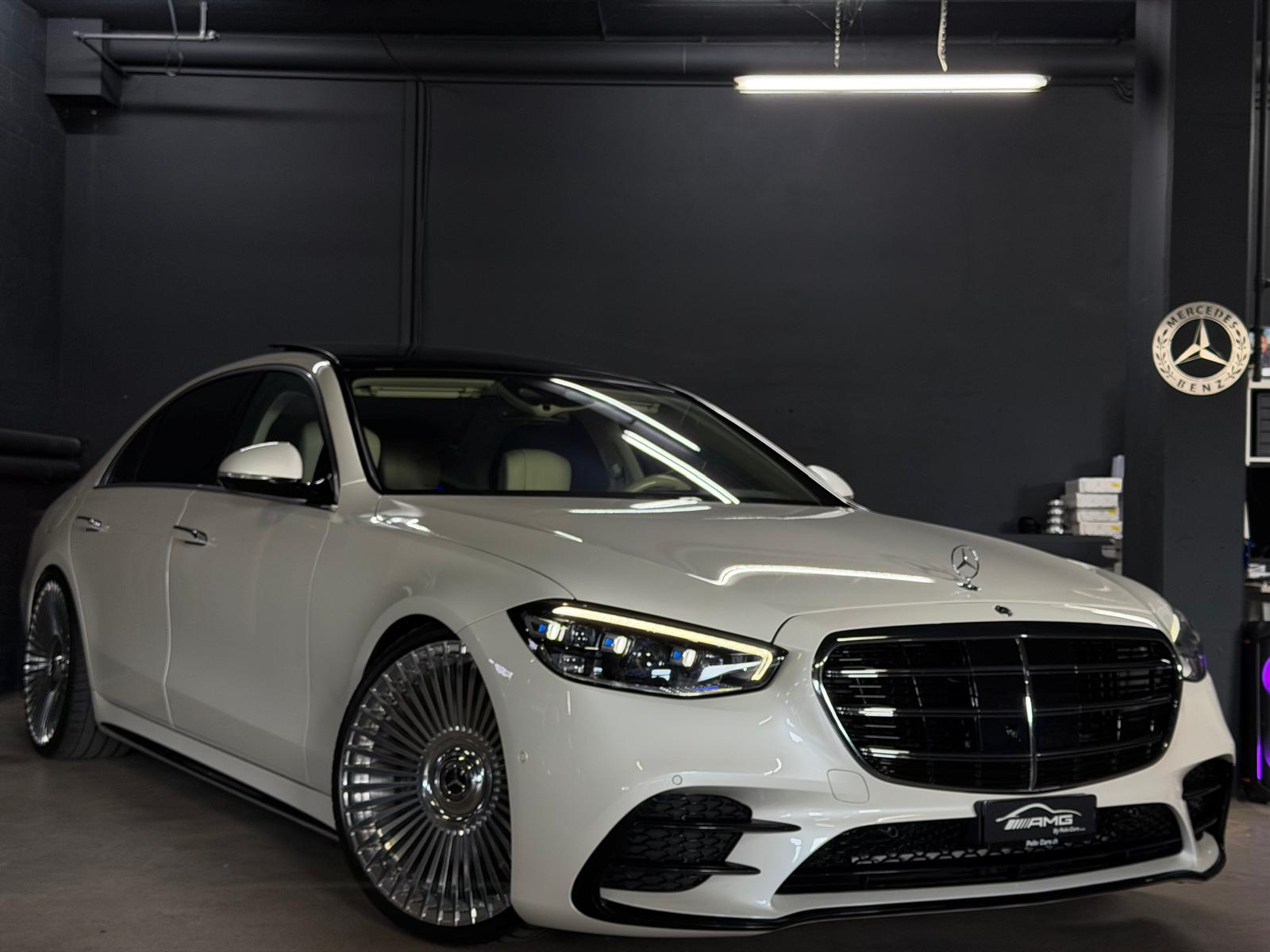 MERCEDES-BENZ S 400 d Lang 4Matic AMG Line 9G-Tronic White&Silver Performance 2 Jahre Garantie & Gratisservice CH-Fahrzeug-showroom-element-3