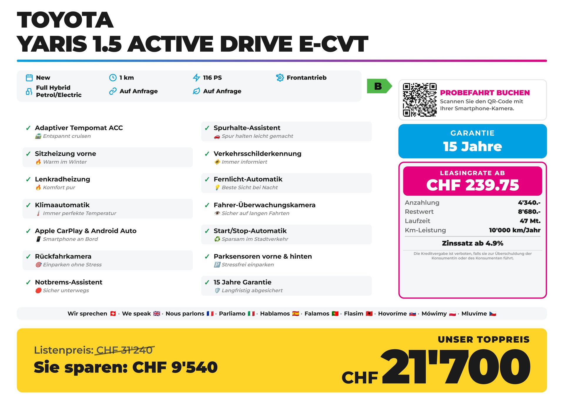 TOYOTA Yaris 1.5 Active Drive e-CVT-image-1