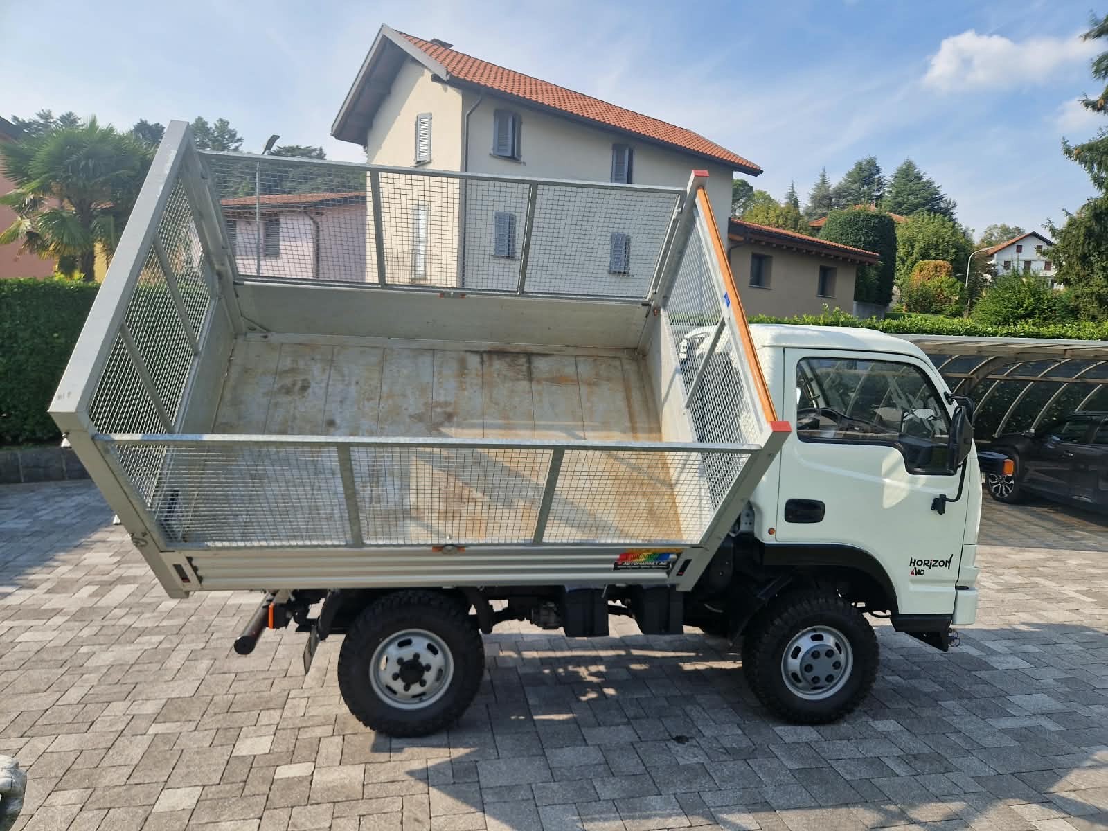 PIAGGIO DURSO PVI-41 VM/L - Ponte Ribaltabile 3 Lati in Alluminio con Soprasponde in Rete Zincata - Doppio Gancio di Traino KG. 3500-image-4