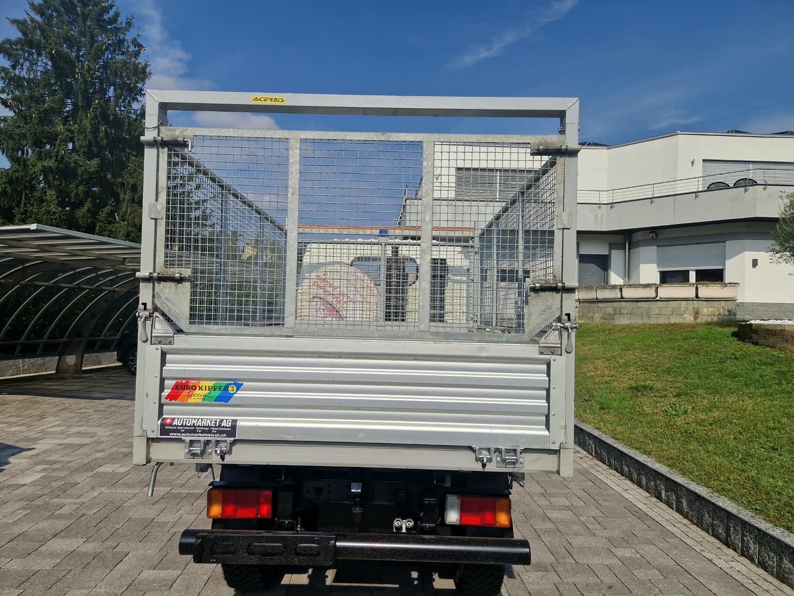 PIAGGIO DURSO PVI-41 VM/L - Ponte Ribaltabile 3 Lati in Alluminio con Soprasponde in Rete Zincata - Doppio Gancio di Traino KG. 3500-image-7