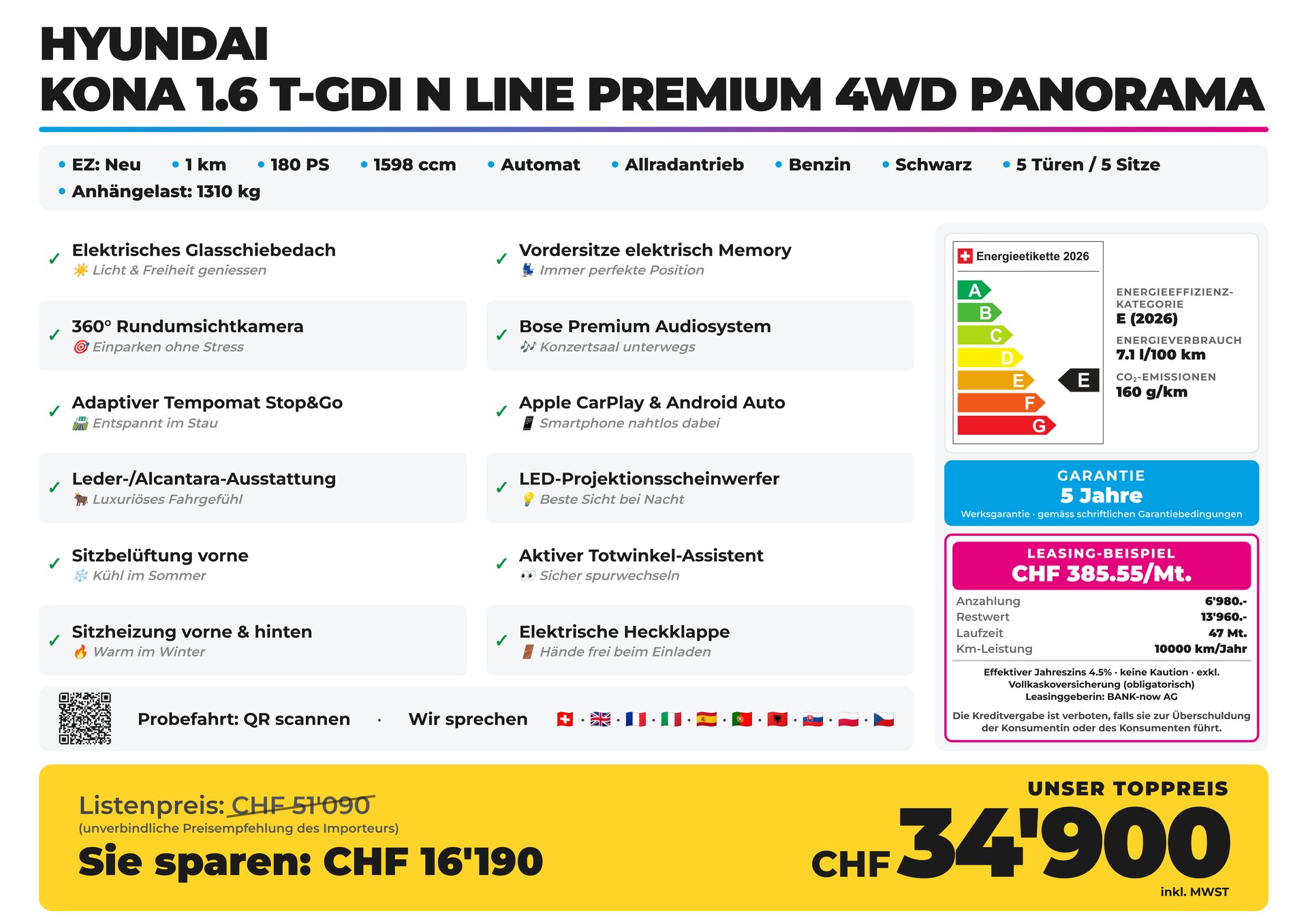HYUNDAI Kona 1.6 T-GDi N Line Premium 4WD Panorama-image-1