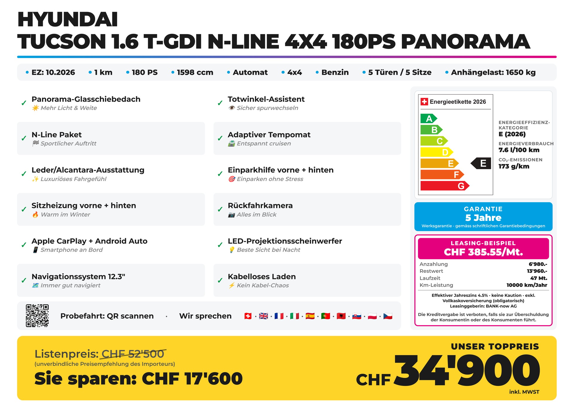HYUNDAI Tucson 1.6 T-GDI N-Line 4x4 180PS Panorama-image-1