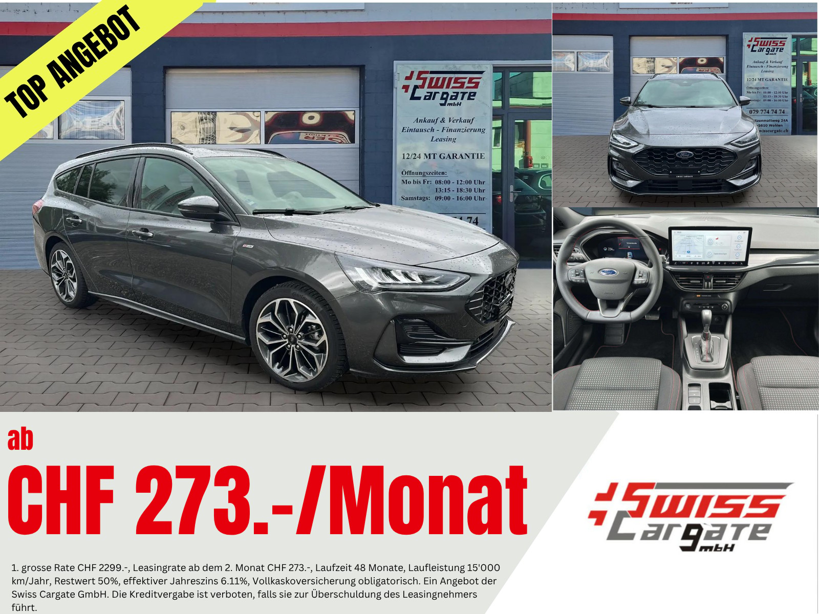 FORD Focus 1.0 MHEV ST-Line Automat 155PS mit AHK und 3 Werksgarantie oder bis 100000km-image-0