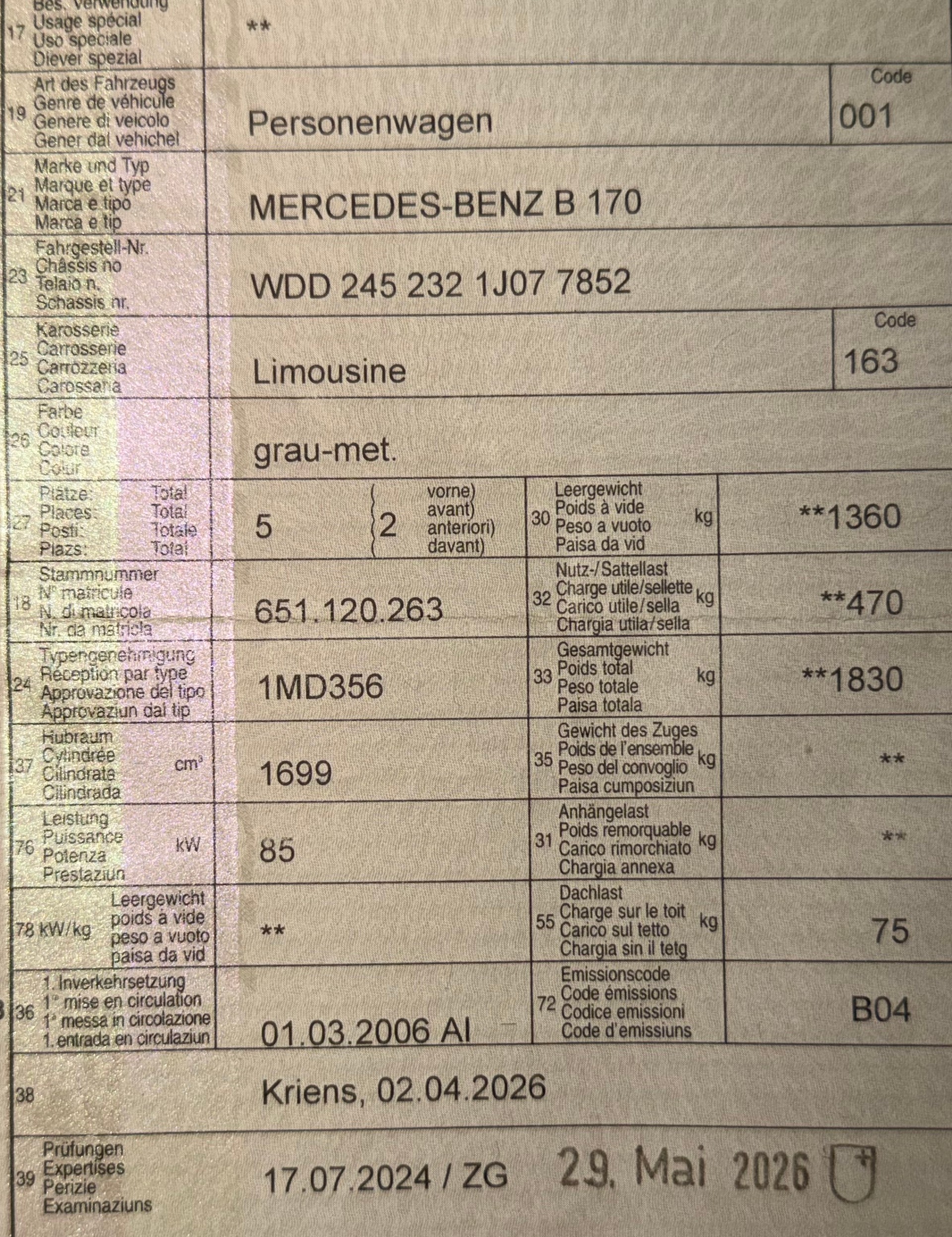 MERCEDES-BENZ B 170-image-15