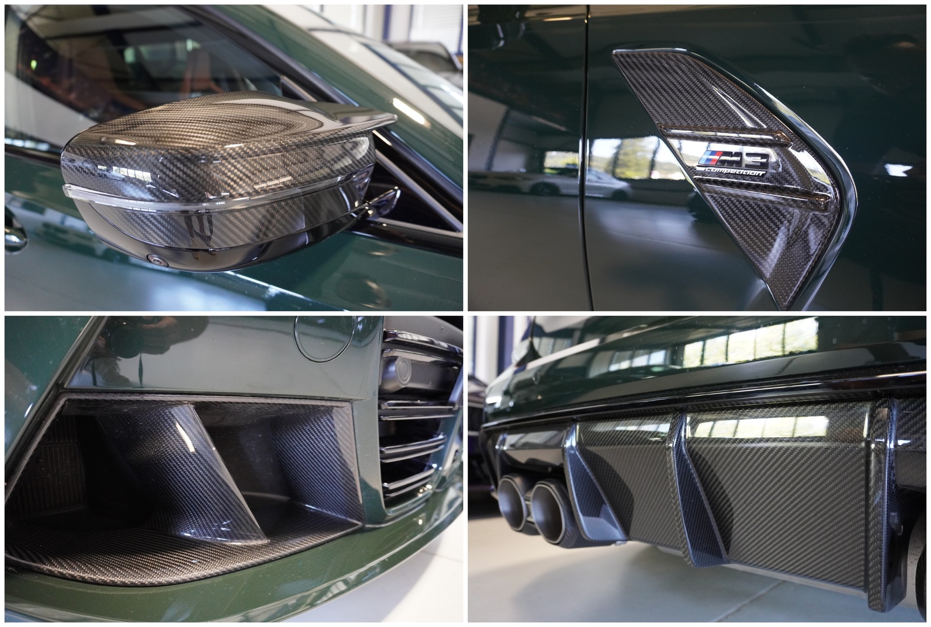 BMW M3 Touring xDrive Competition M // TARTUFO M CARBON SCHALENSITZE // BREWSTER GREEN // AKRAPOVIC //-image-6