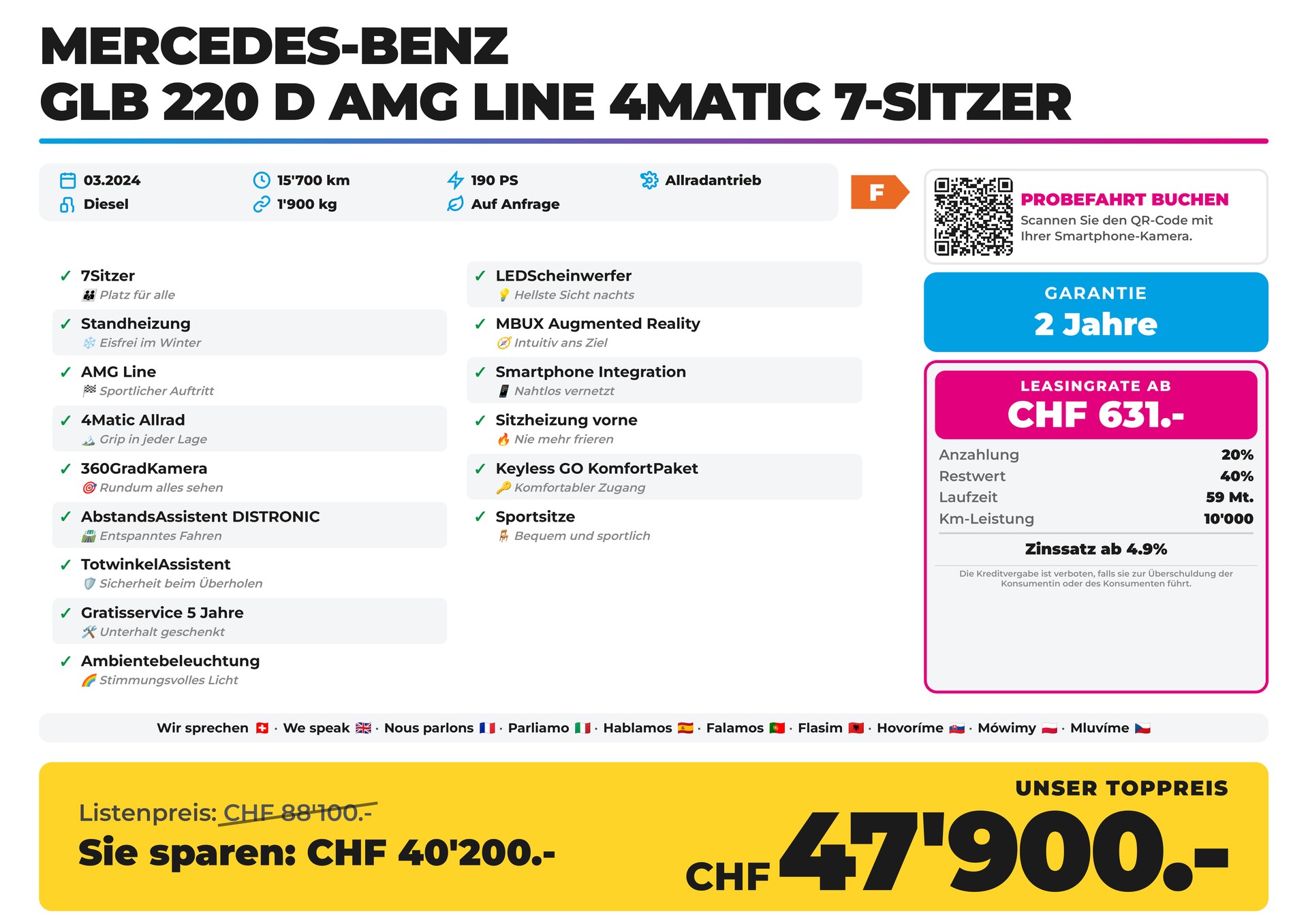 MERCEDES-BENZ GLB 220 d AMG Line 4Matic 7-Sitzer-image-1