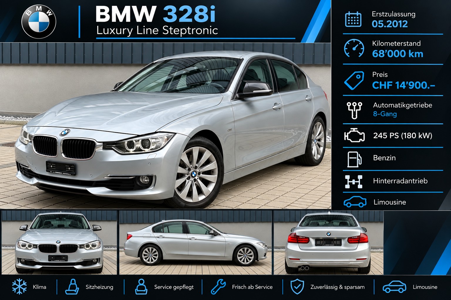 BMW 328i Luxury Line Steptronic Frisch ab MFK 8.2026-image-0
