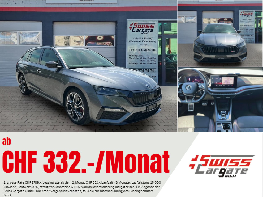 SKODA Octavia Combi 2.0 TDI DSG RS 4x4 mit AHK-Vorbereitung & 5J Werksgarantie oder bis 100000km-image-0