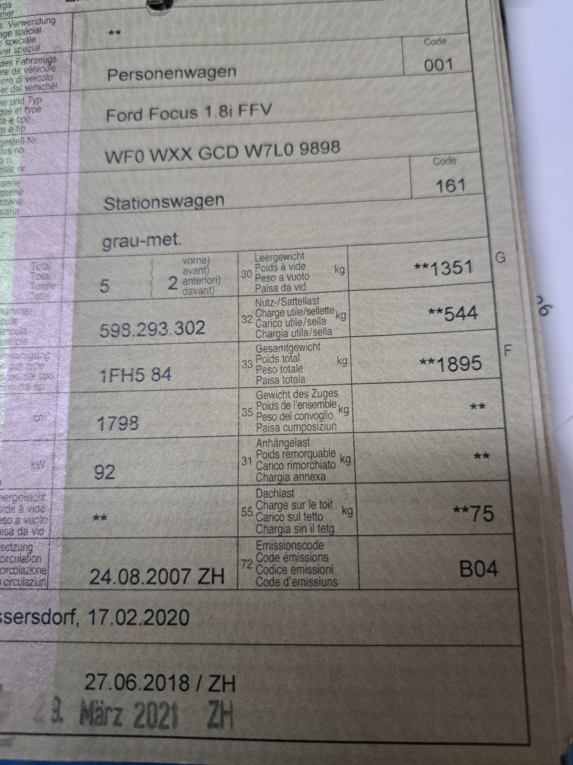 FORD Focus 1.8i Flexifuel Carving