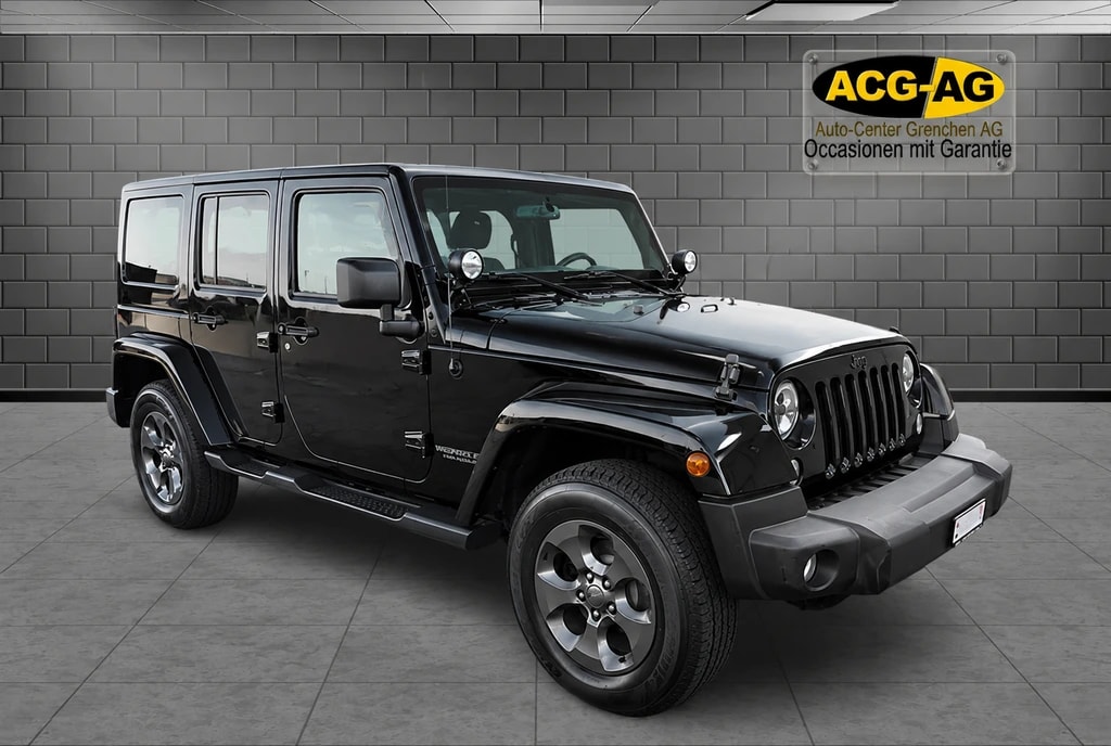 JEEP Wrangler 2.8CRD Unlimited Sahara Automatic ** 200 PS ** Teil-Leder ** Gr-Navi ** Anh-Kupplung ** Soft + Hardtop **-image-0