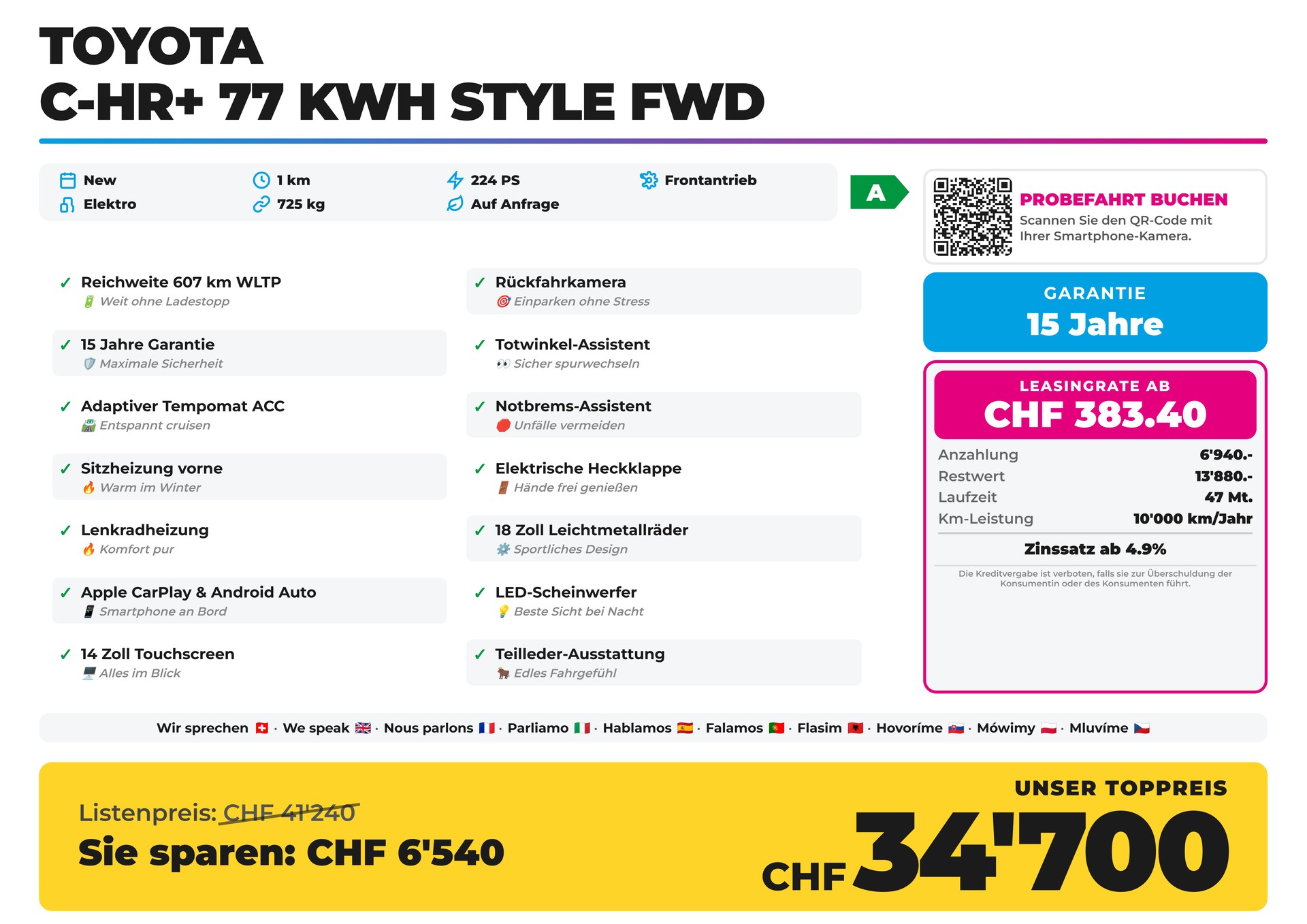 TOYOTA C-HR+ 77 kWh Style FWD Reichweite 607 km-image-1