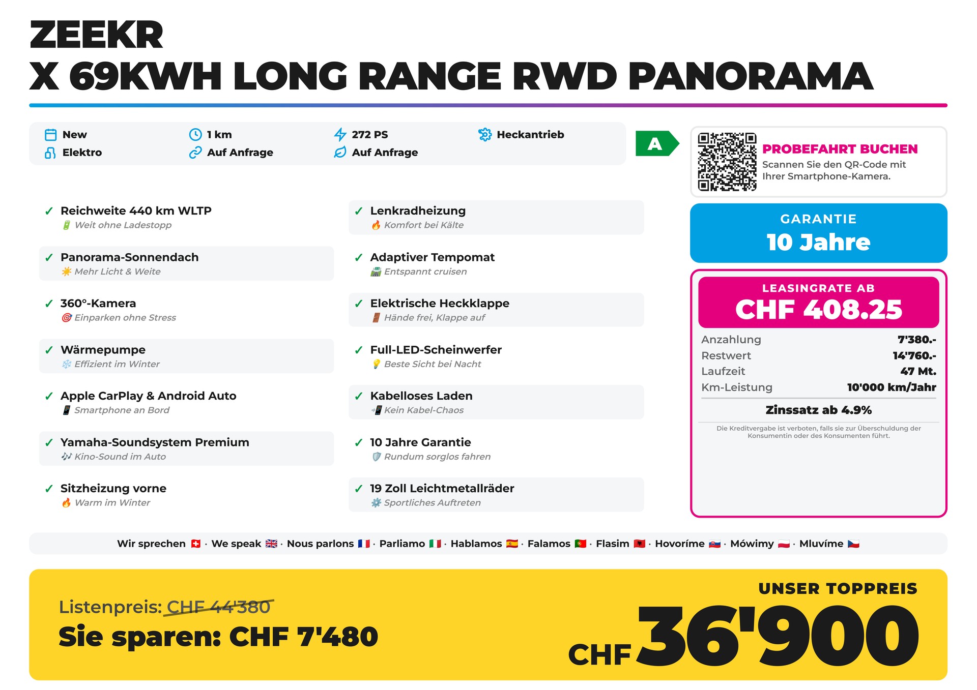 ZEEKR X 69kWh Long Range RWD Panorama Reichweite 440 km-image-1
