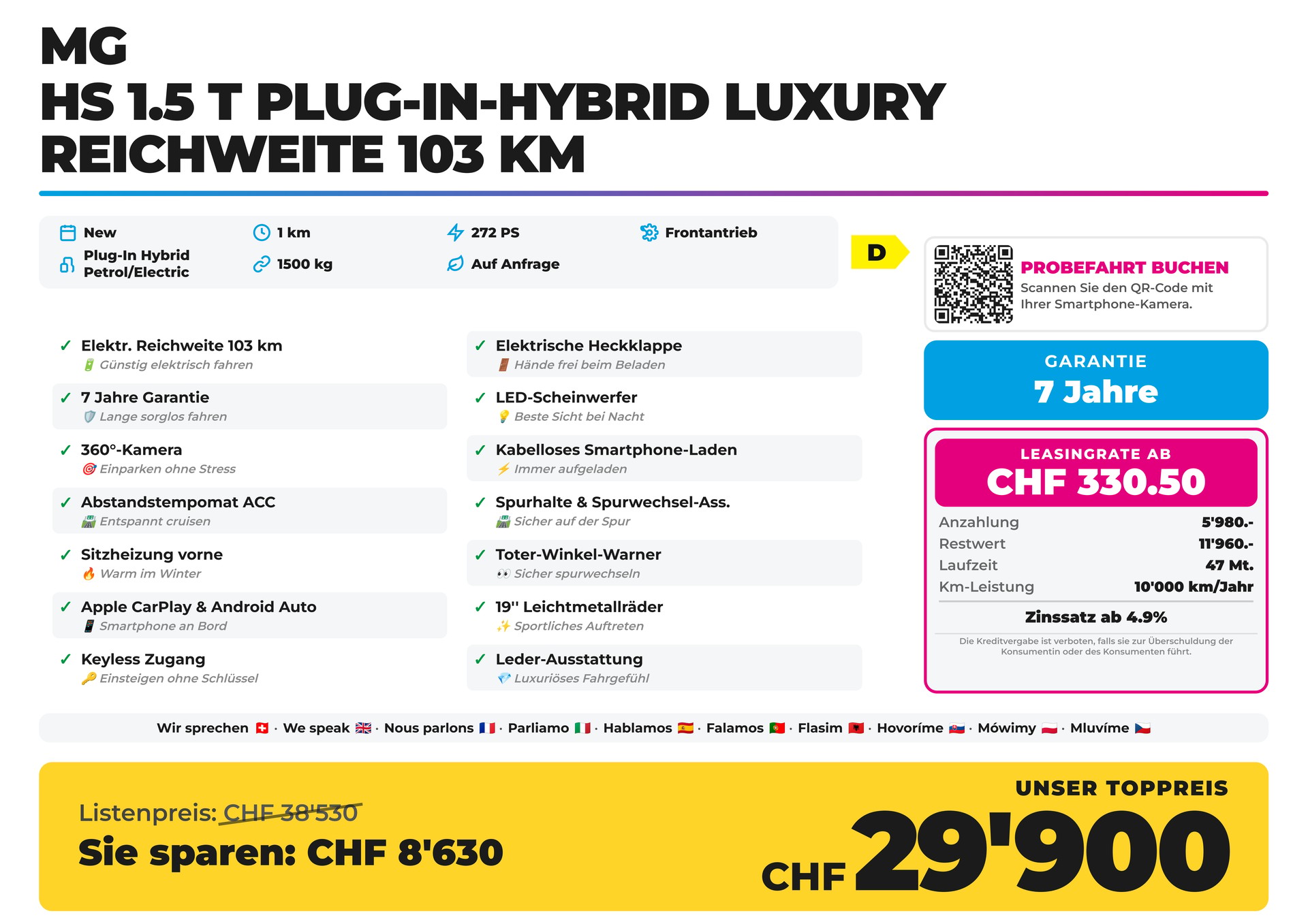 MG HS 1.5 T Plug-In-Hybrid Luxury Reichweite 103 km-image-1