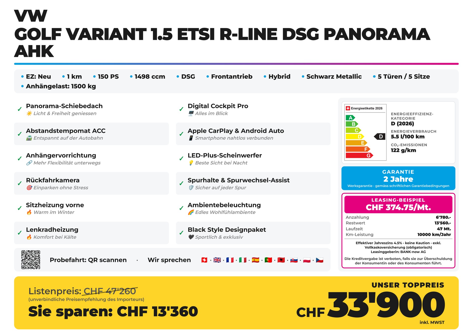 VW Golf Variant 1.5 eTSI R-Line DSG Panorama AHK-image-1