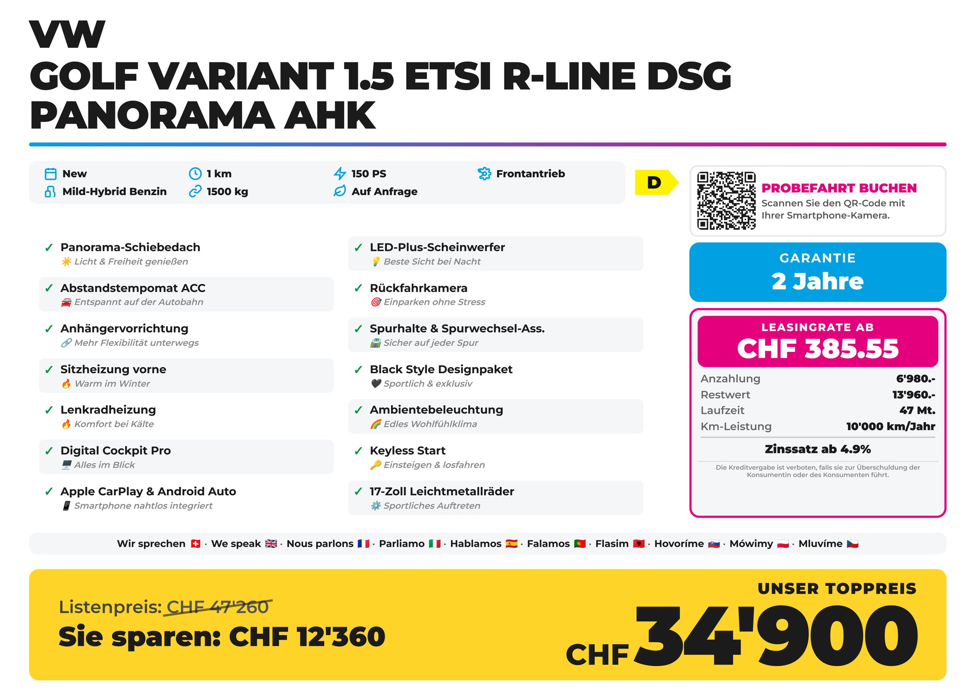 VW Golf Variant 1.5 eTSI R-Line DSG Panorama AHK-image-1