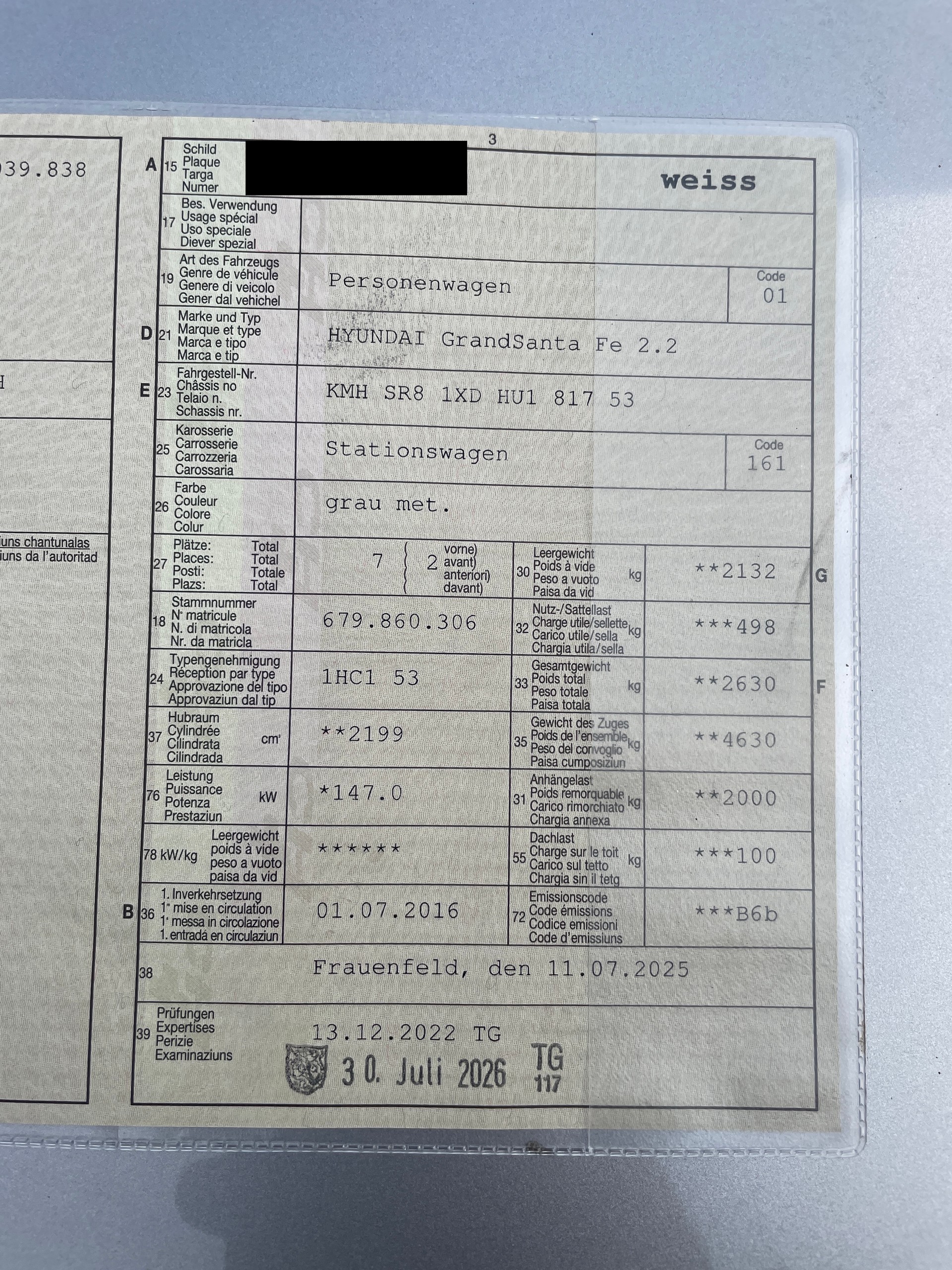 HYUNDAI Facelift 2.2 CRDI Vertex 4WD – 7 Sitze – MFK 07/2026-image-17