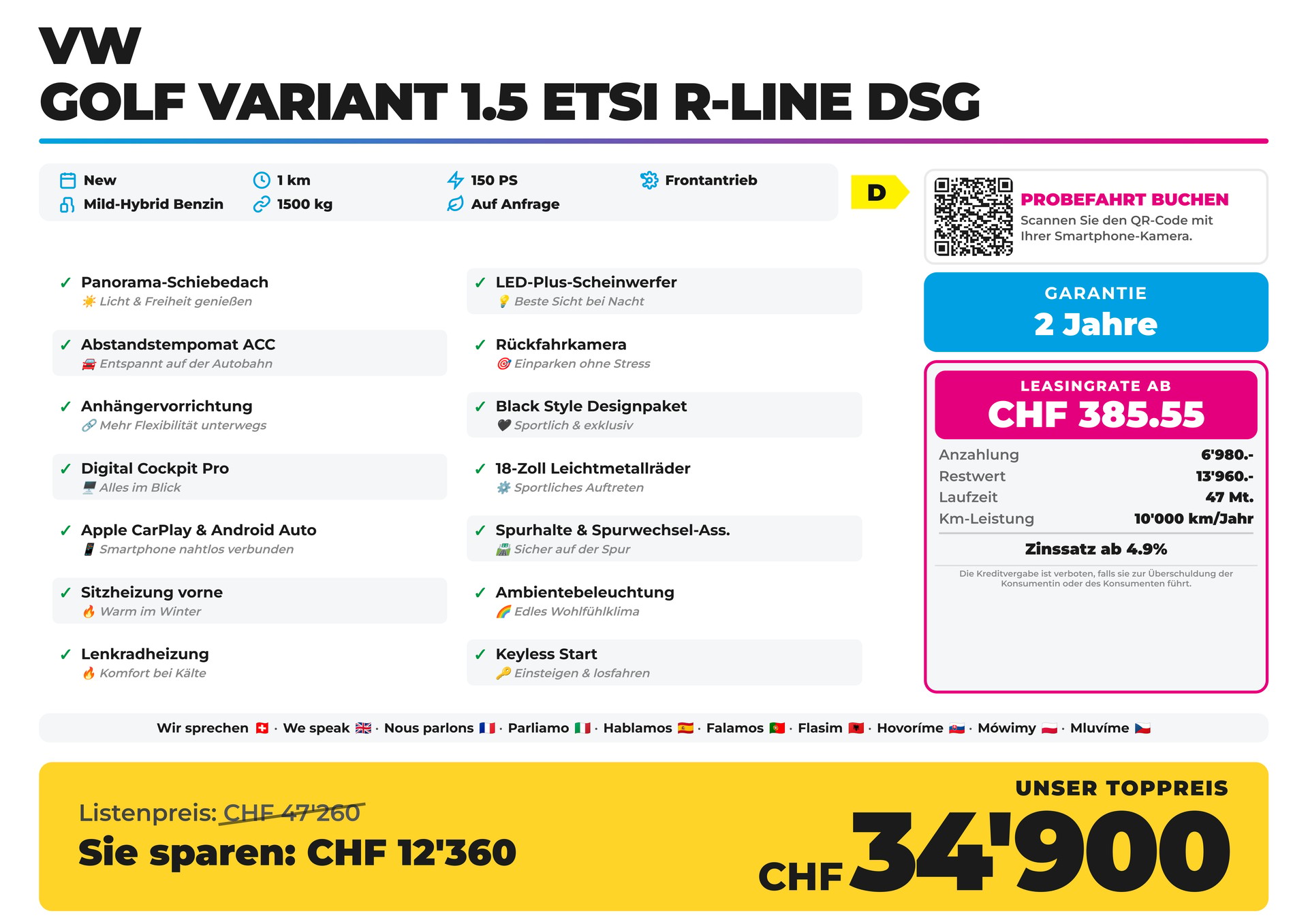 VW Golf Variant 1.5 eTSI R-Line DSG Panorama AHK-image-1